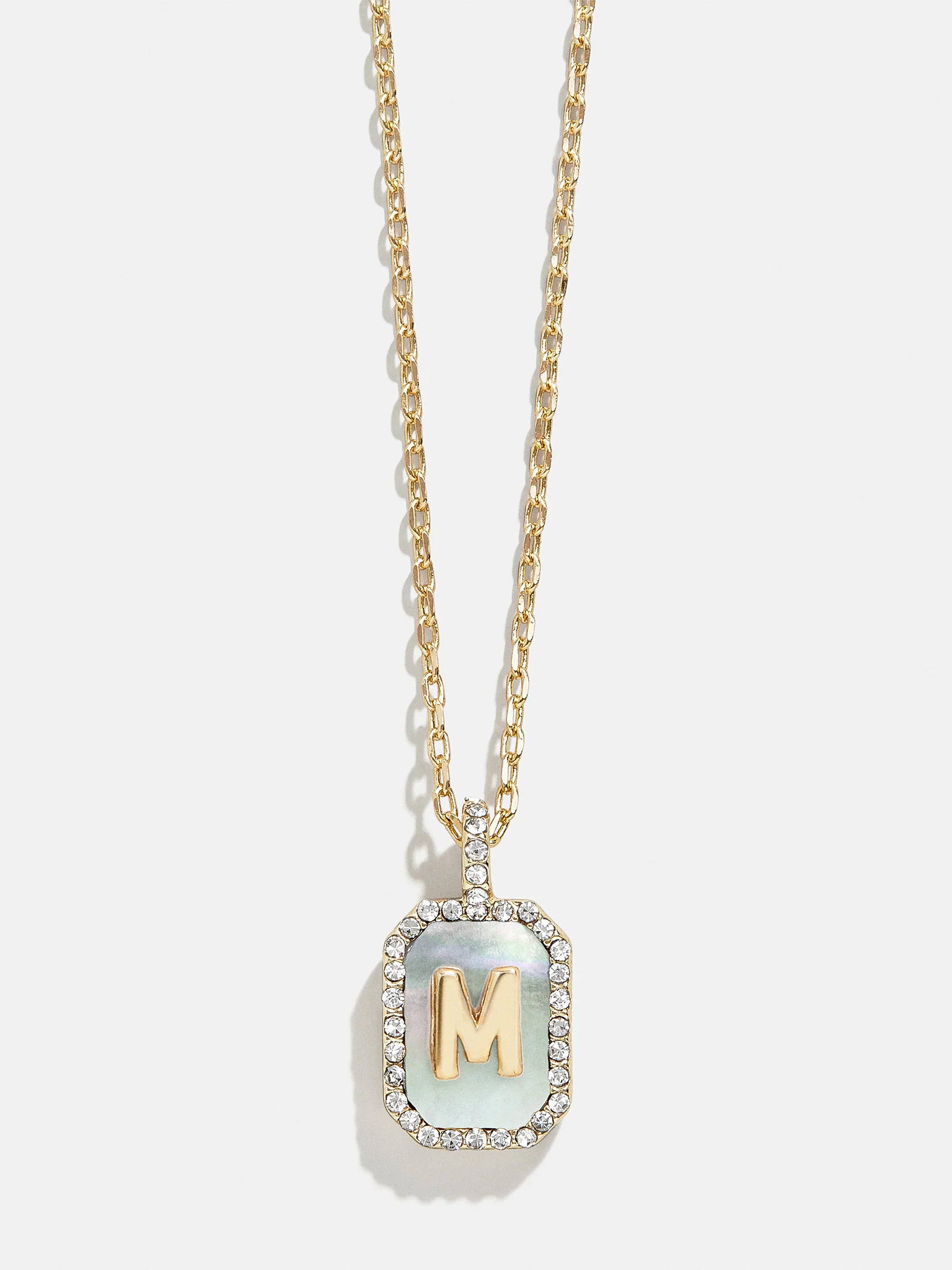 Gold & Mother Of Pearl Initial Necklace - Dark Mother Of Pearl