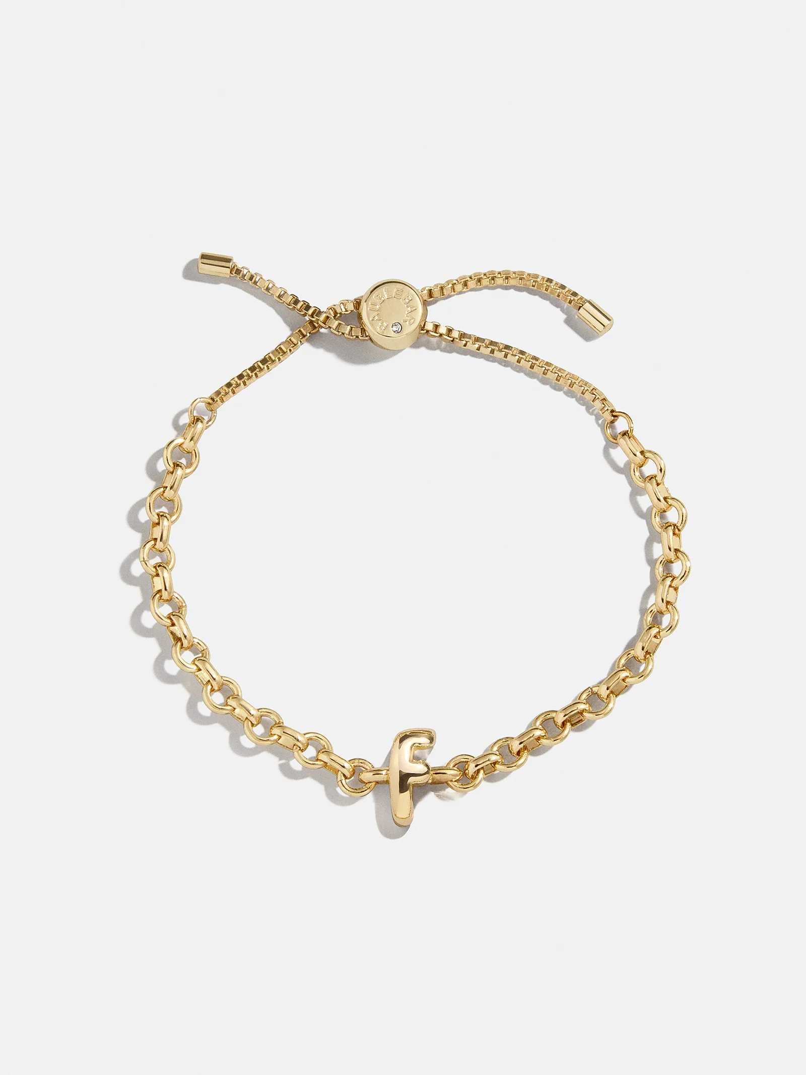 Chunky Bubble Initial Bracelet - Gold