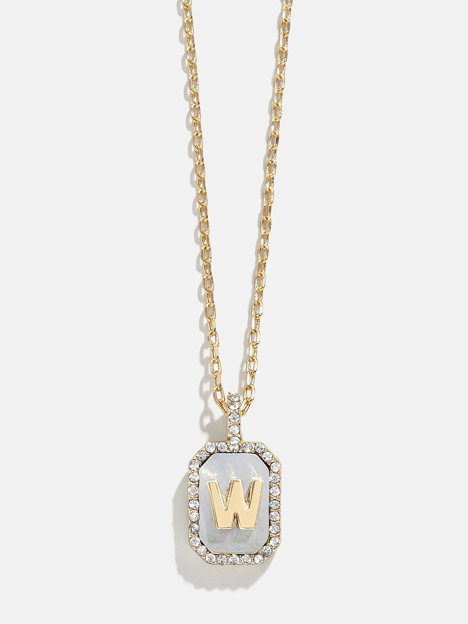 Gold & Mother Of Pearl Initial Necklace - Dark Mother Of Pearl