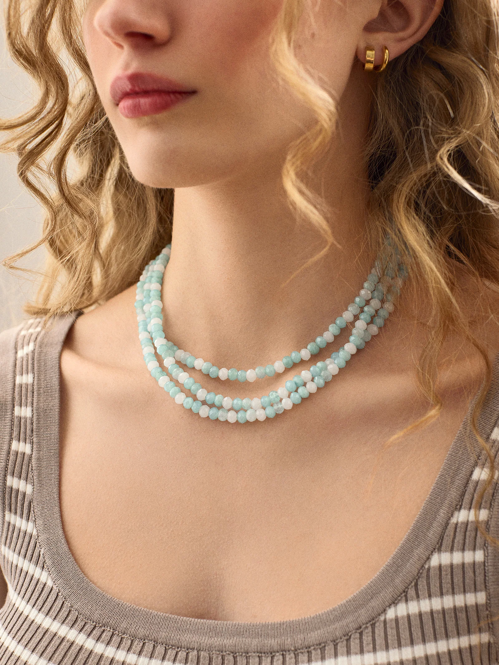 Dawn Semi-Precious Layered Necklace  - Blue