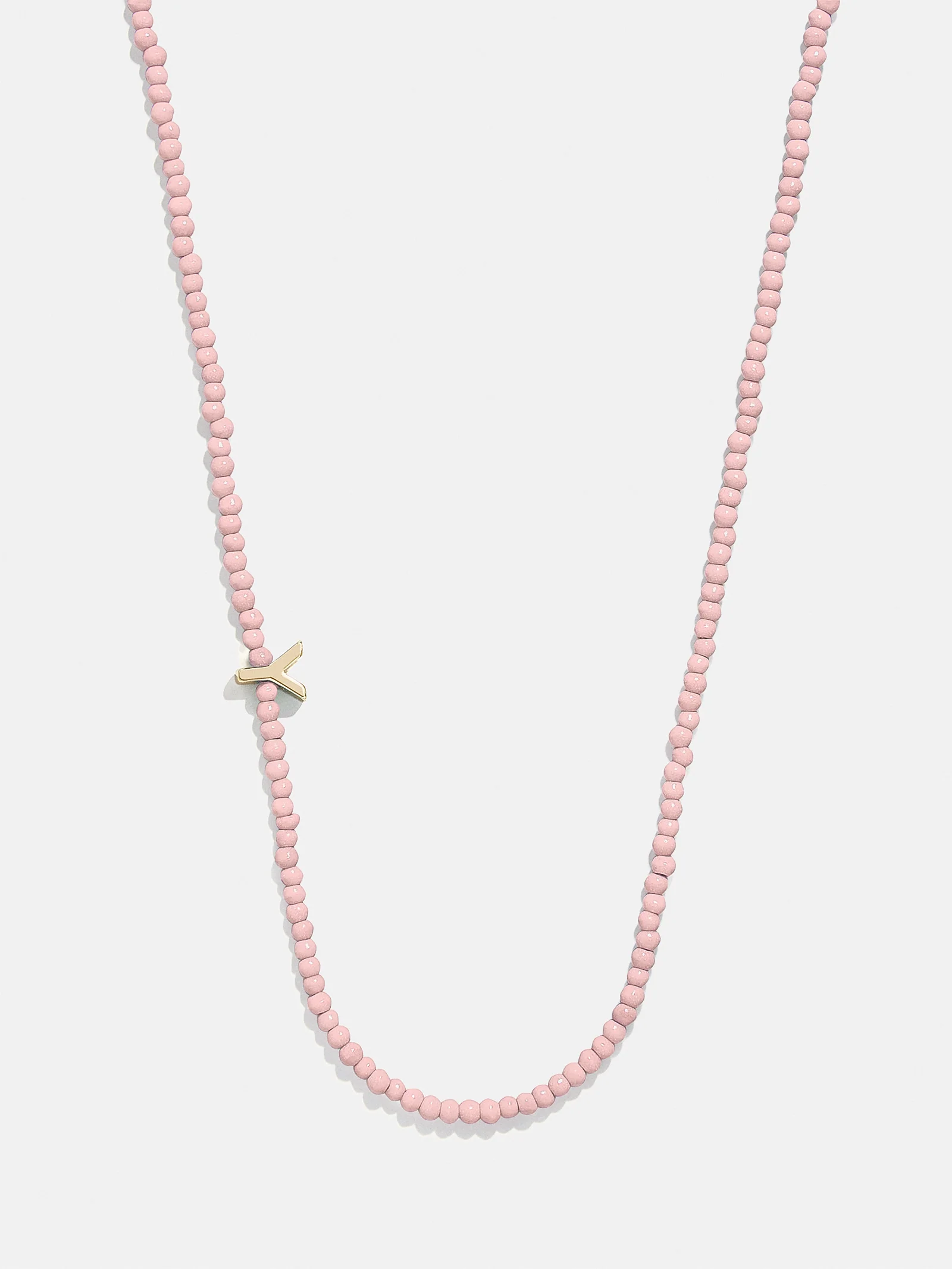 Rose Quartz Semi-Precious Initial Necklace - Rose Quartz