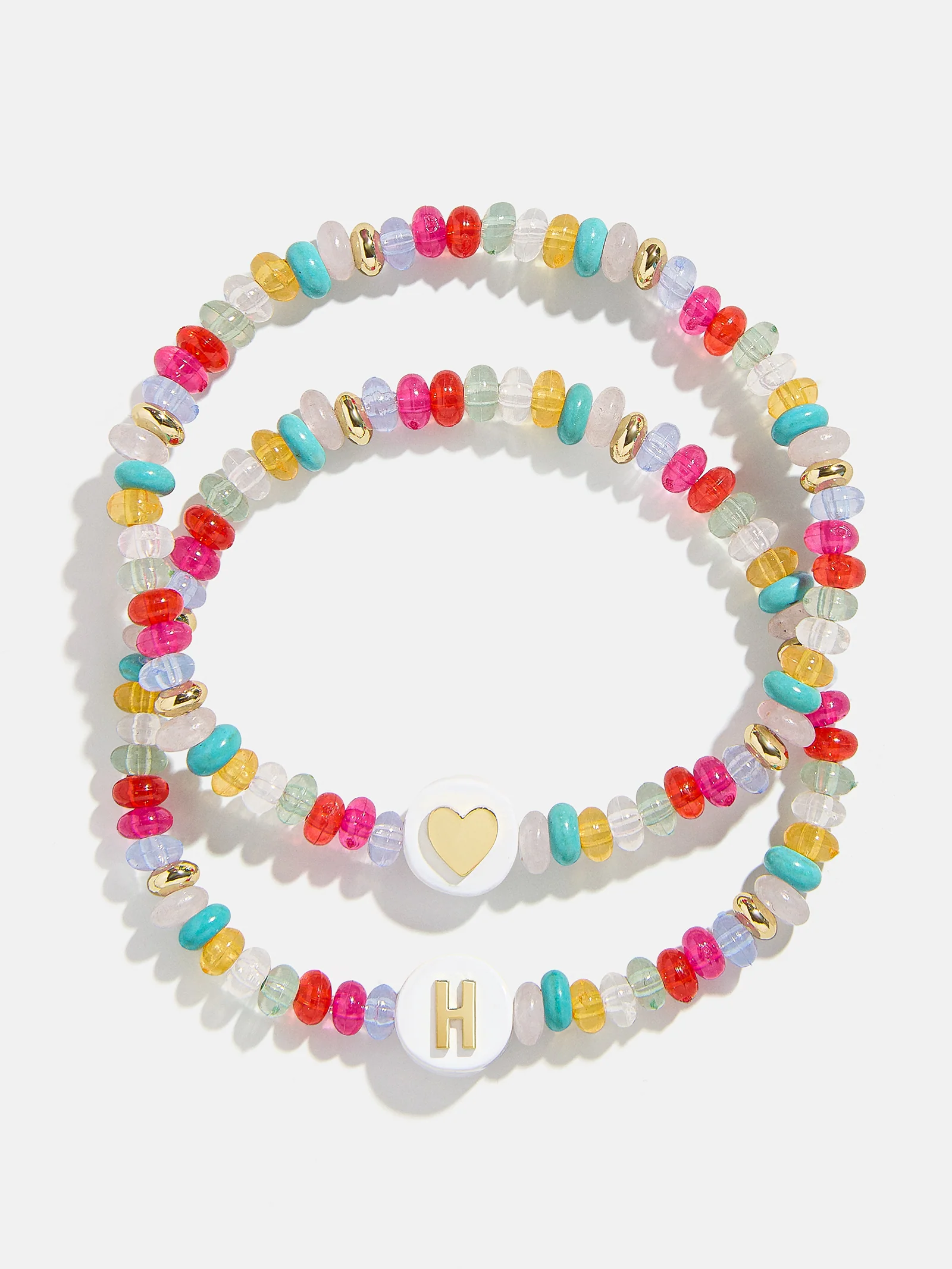 Kids' Initial & Heart Bracelet Set - Multi