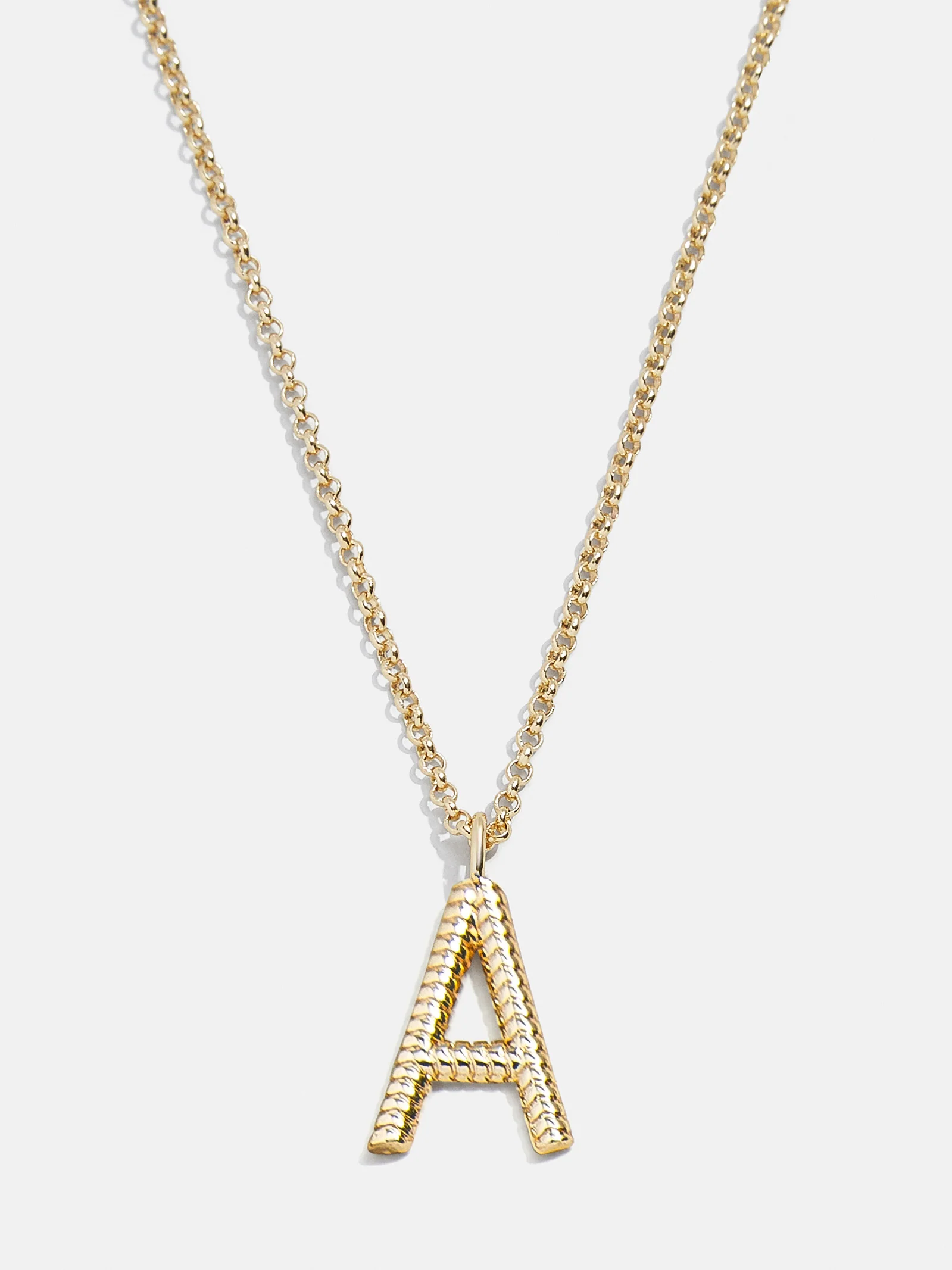 Classic Initial Necklace - Ribbed Initial
