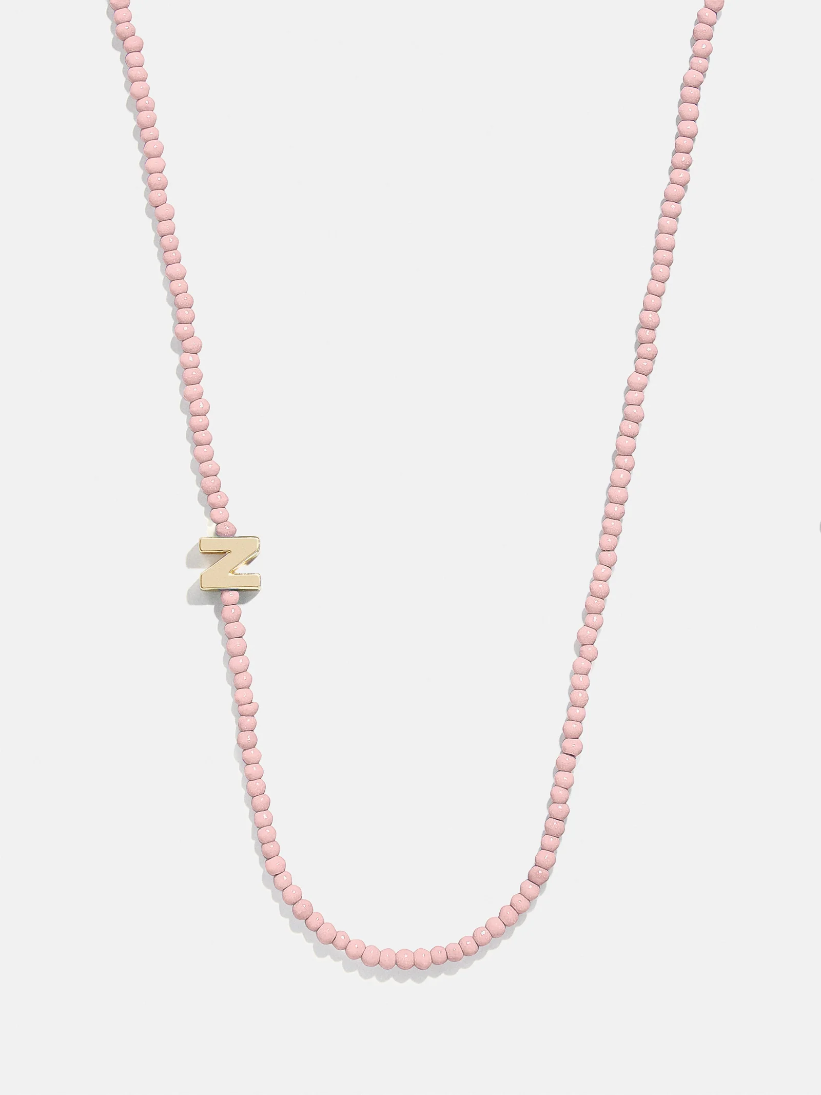 Rose Quartz Semi-Precious Initial Necklace - Rose Quartz