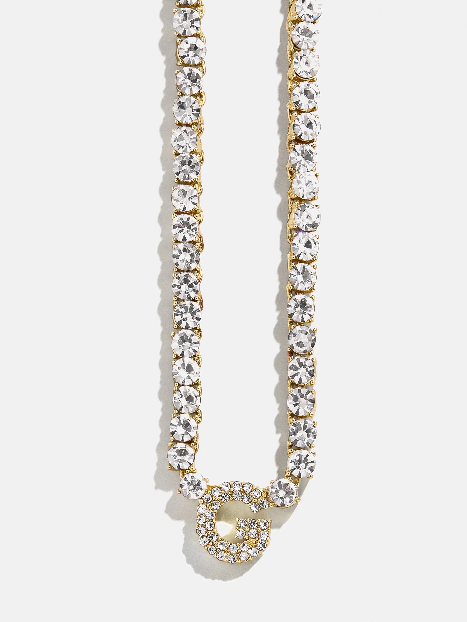 Custom Initial Tennis Necklace - Clear