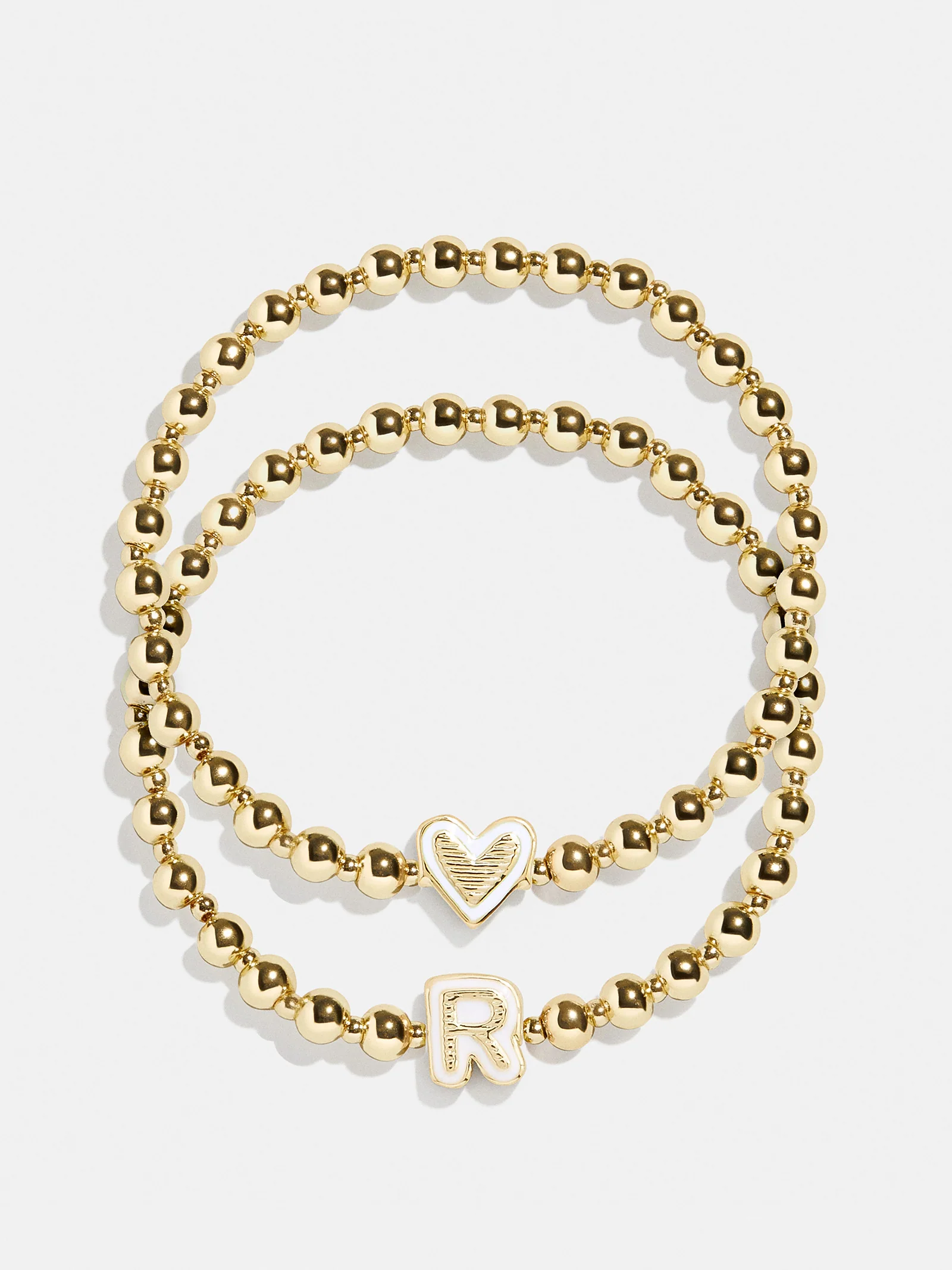 Initial & Heart Kids' Pisa Bracelet Set - Gold