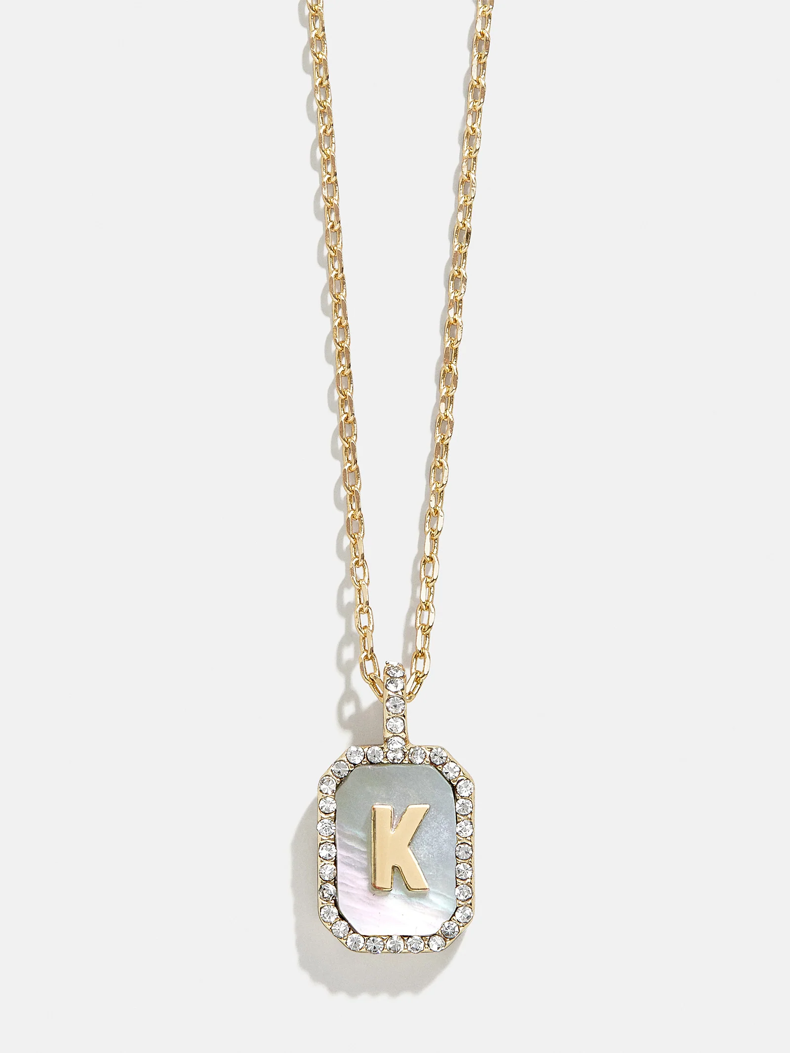 Gold & Mother Of Pearl Initial Necklace - Dark Mother Of Pearl