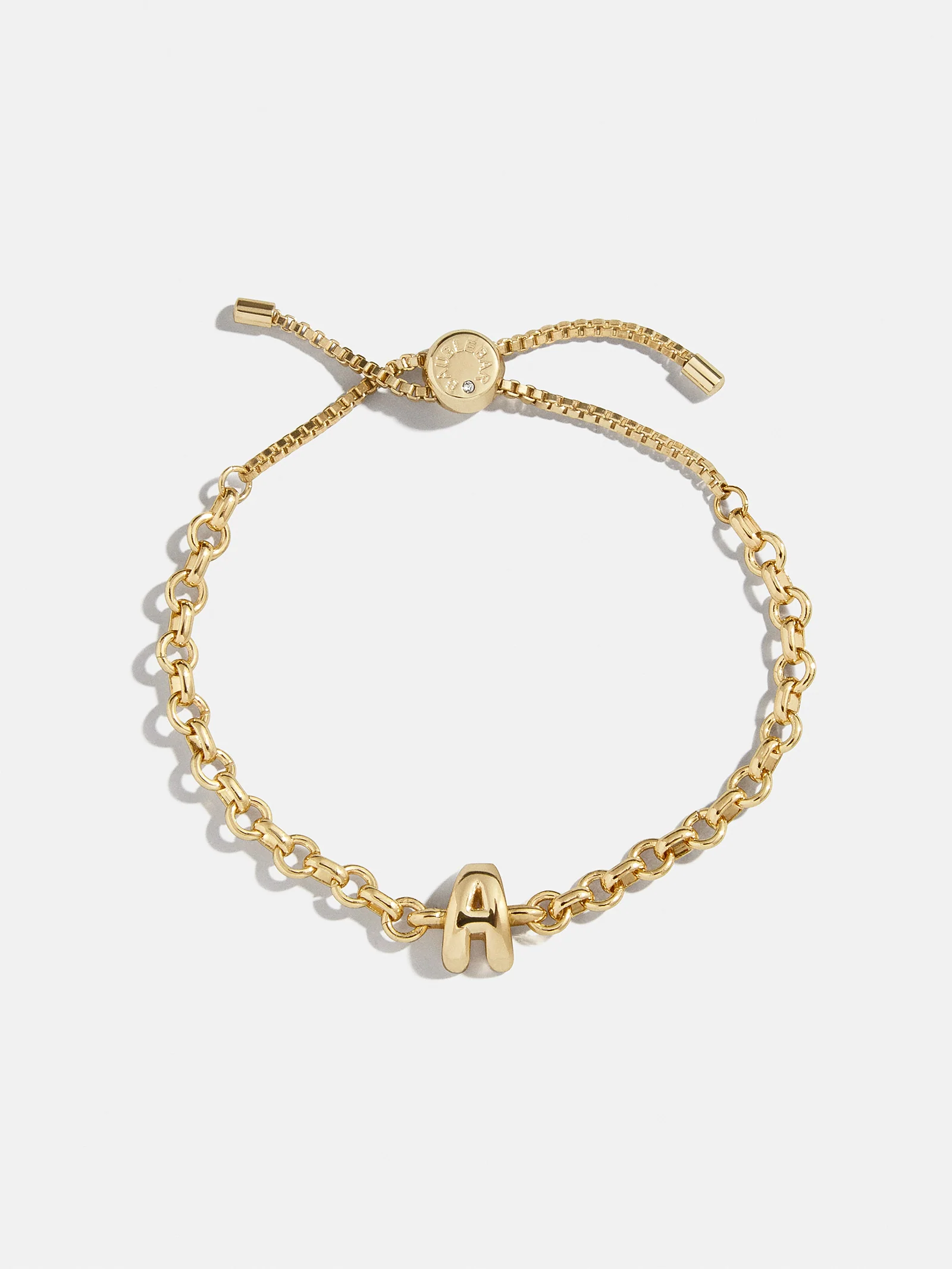 Chunky Bubble Initial Bracelet - Gold
