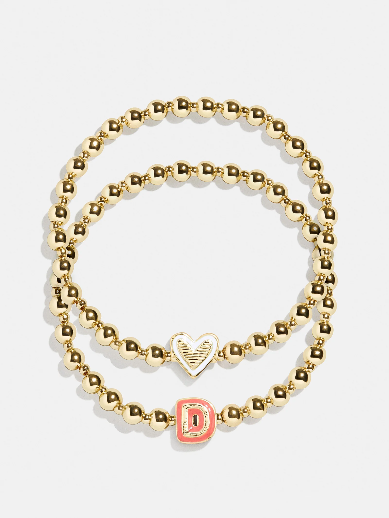 Initial & Heart Kids' Pisa Bracelet Set - Gold