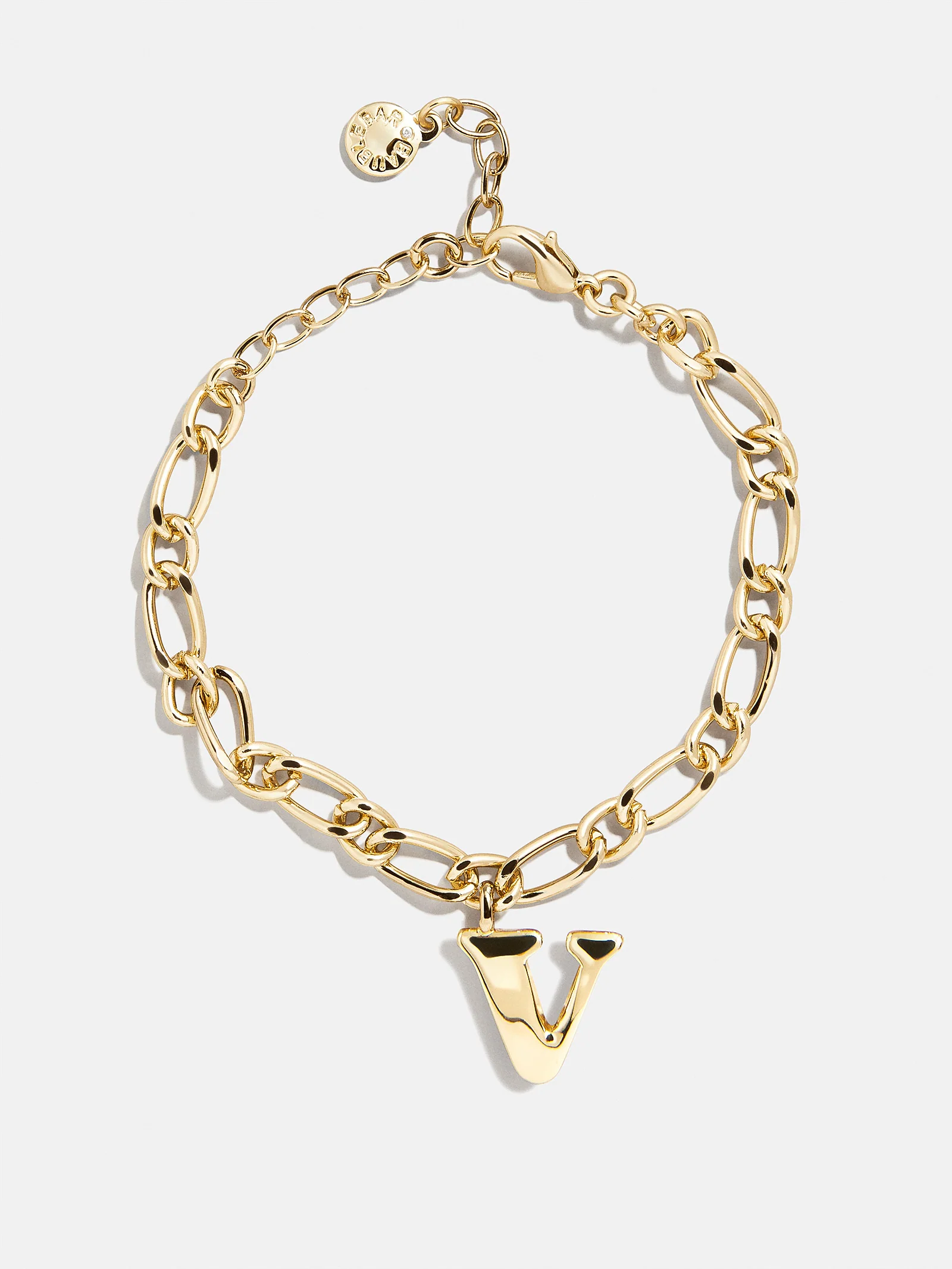 Chunky Charm Initial Bracelet - Gold