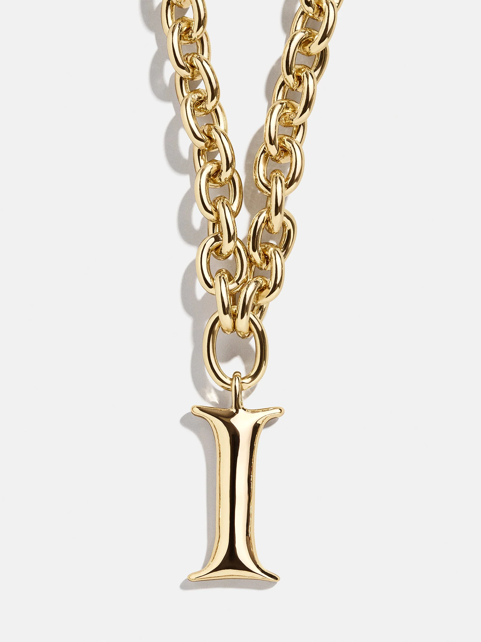 Chunky Charm Initial Necklace - Gold