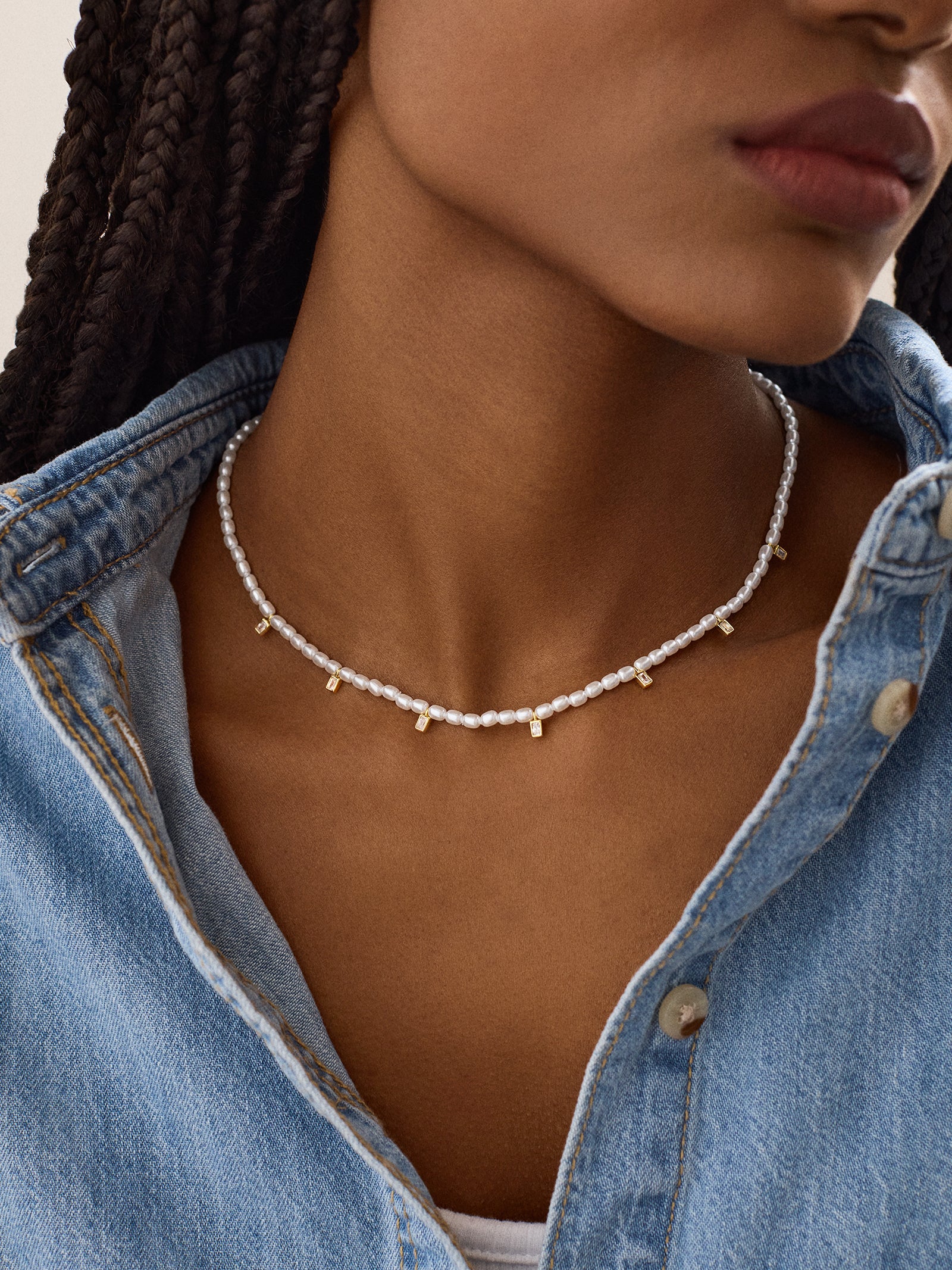 18K Gold Myra Necklace - Pearl/Gold