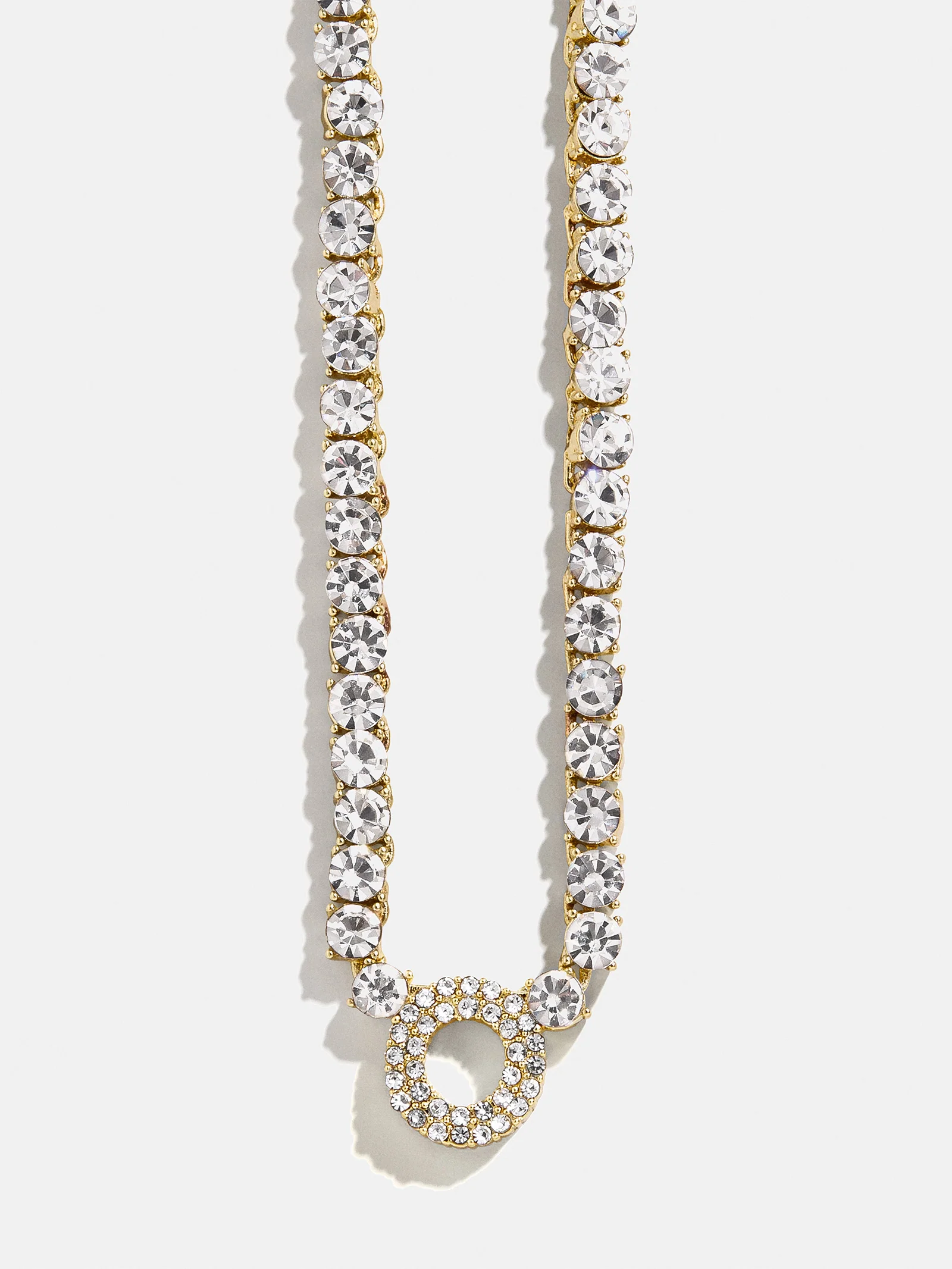 Custom Initial Tennis Necklace - Clear