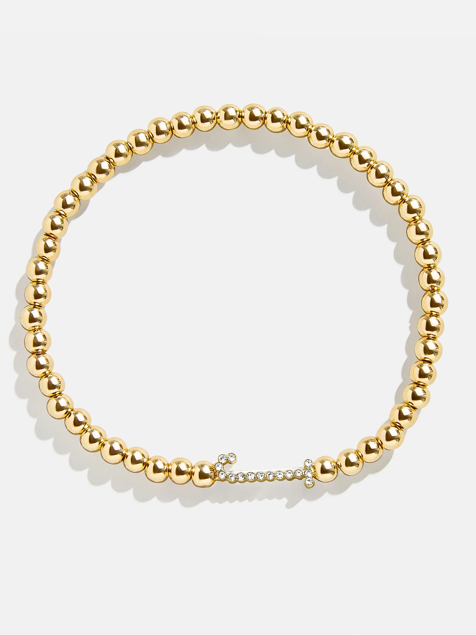 East West Initial Pisa Bracelet - Gold/Pavé