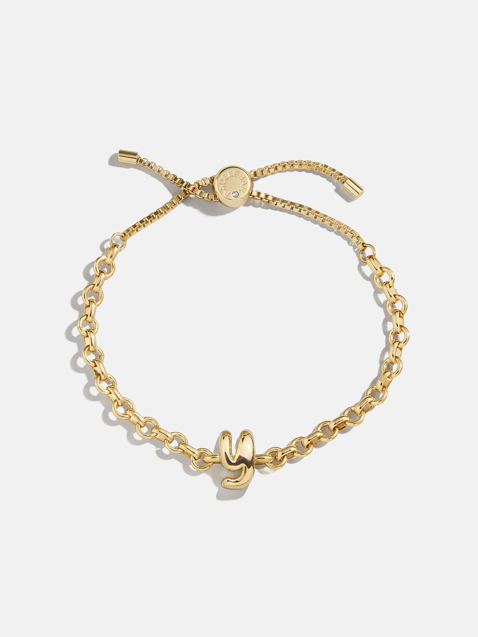 Chunky Bubble Initial Bracelet - Gold