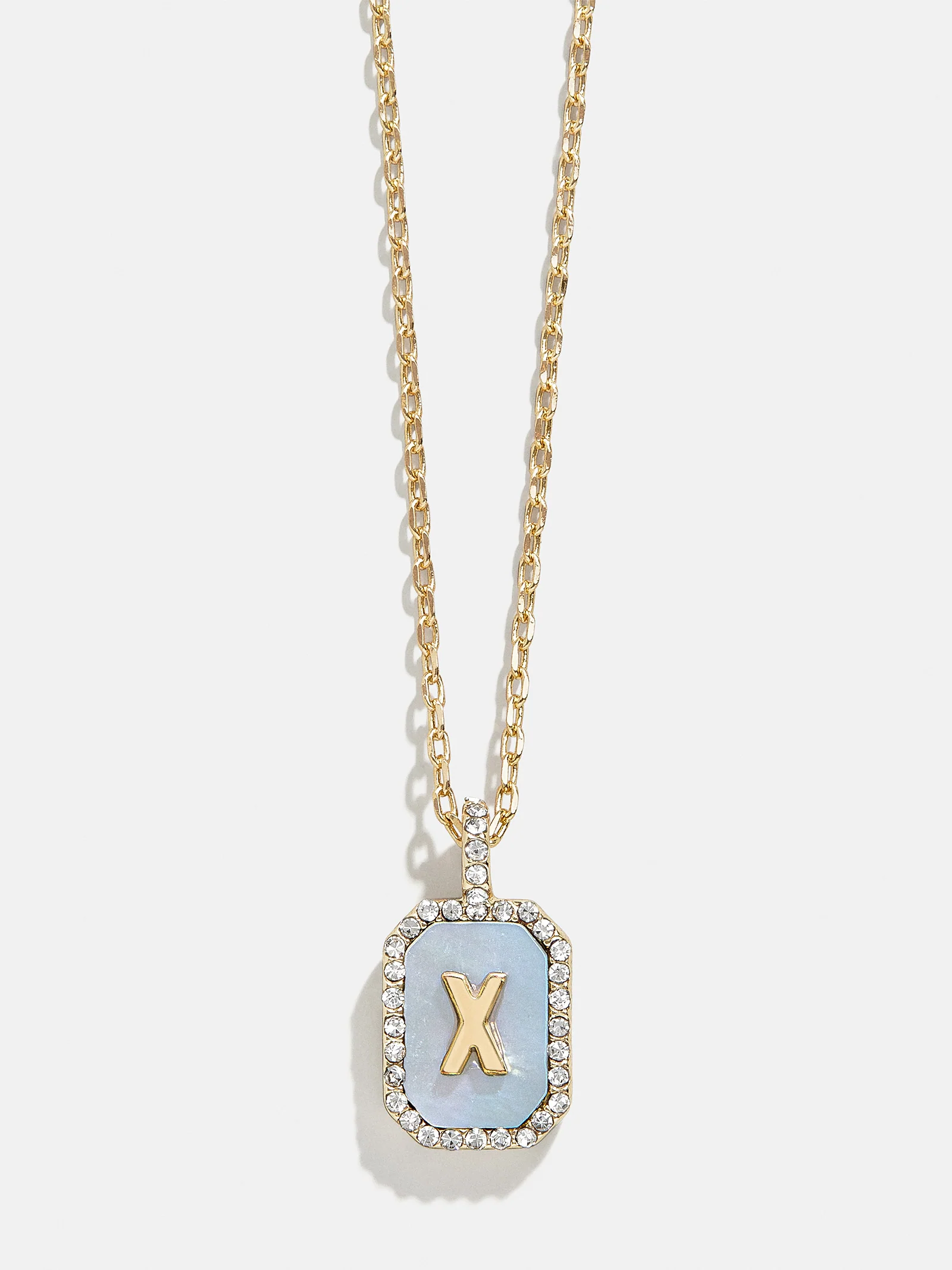 Gold & Mother Of Pearl Initial Necklace - Dark Mother Of Pearl