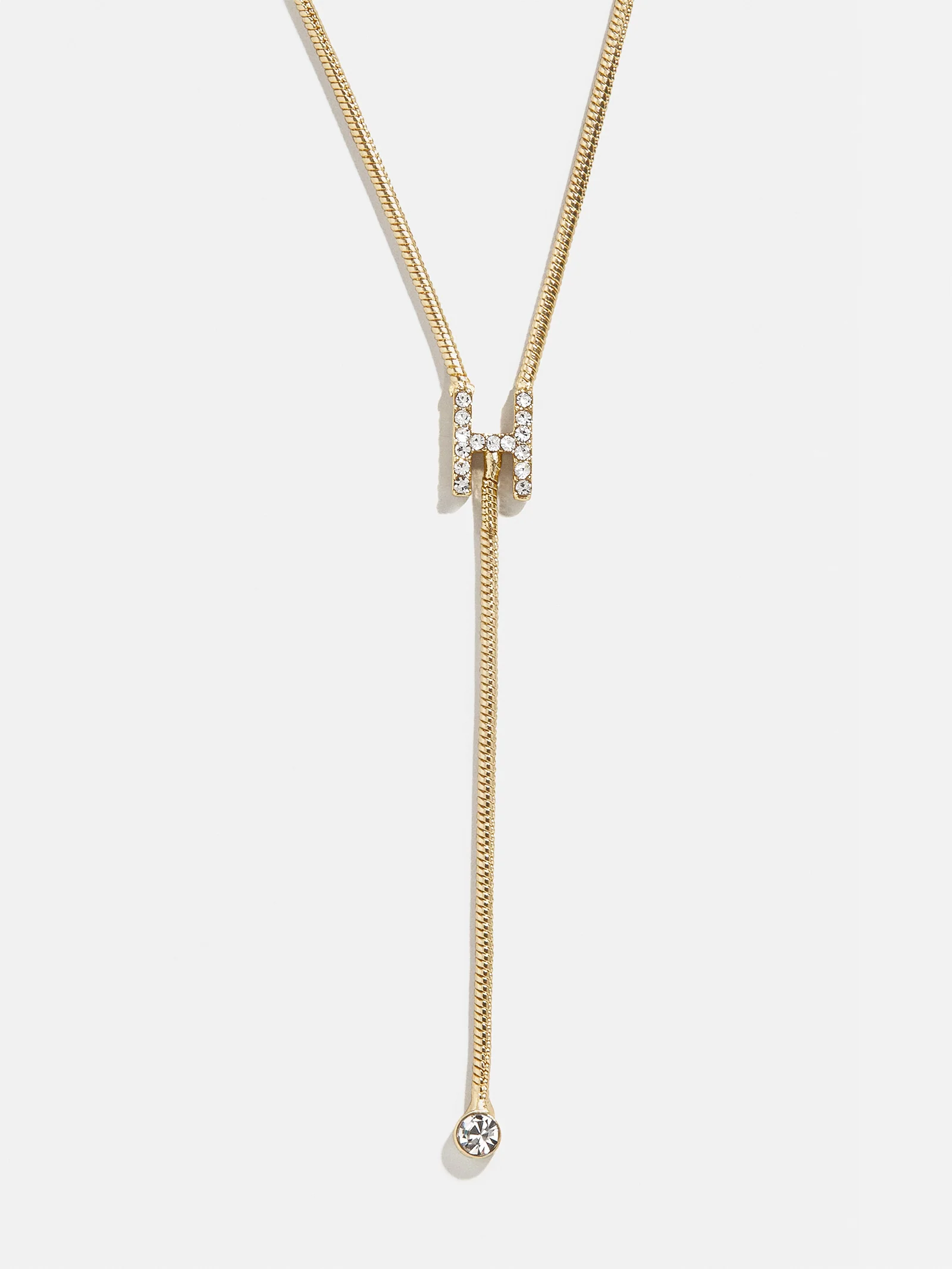 Pavé Initial Y-Chain Necklace - Gold/Pavé