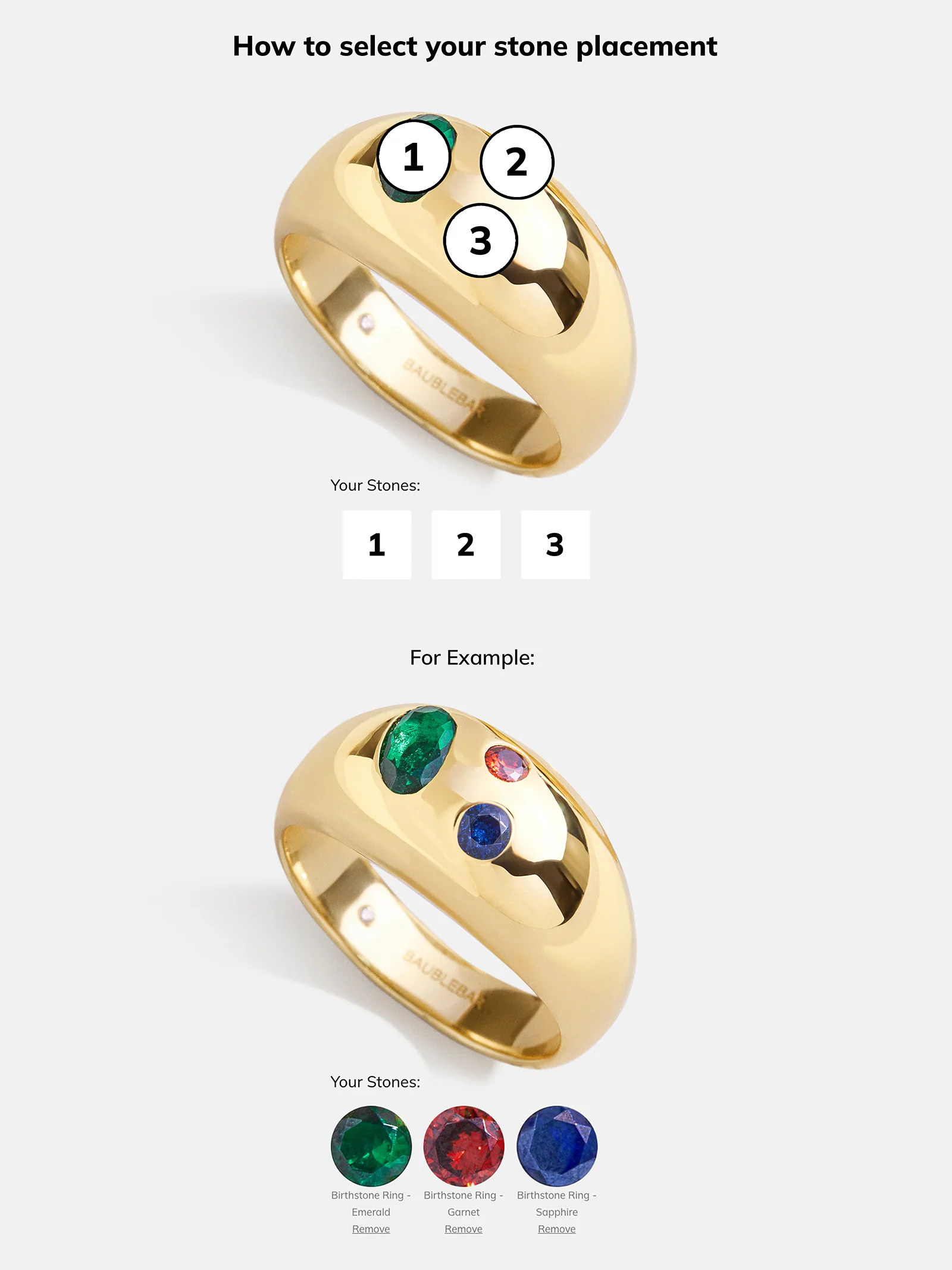 18K Gold Custom Birthstone Ring - Gold