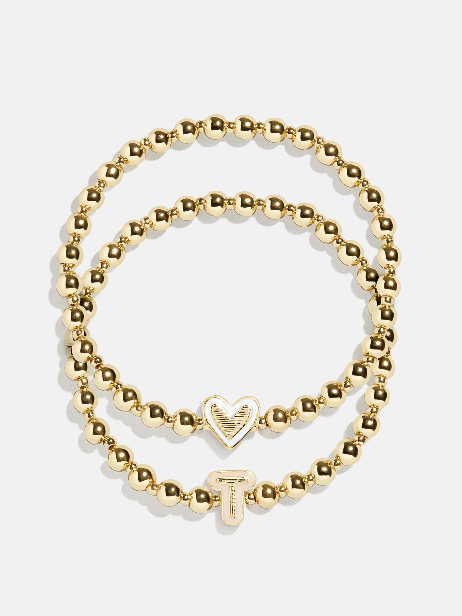 Initial & Heart Kids' Pisa Bracelet Set - Gold