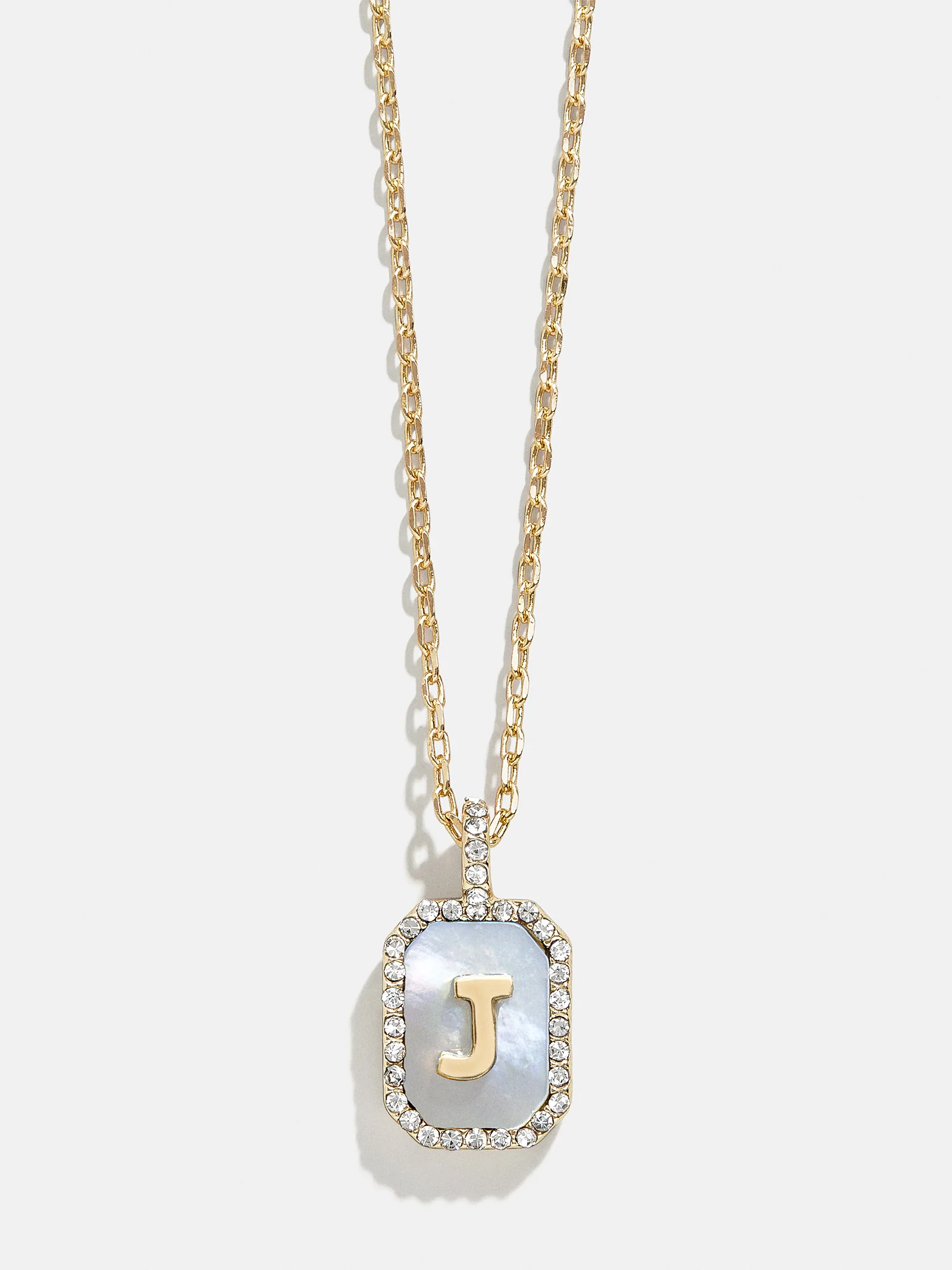 Gold & Mother Of Pearl Initial Necklace - Dark Mother Of Pearl