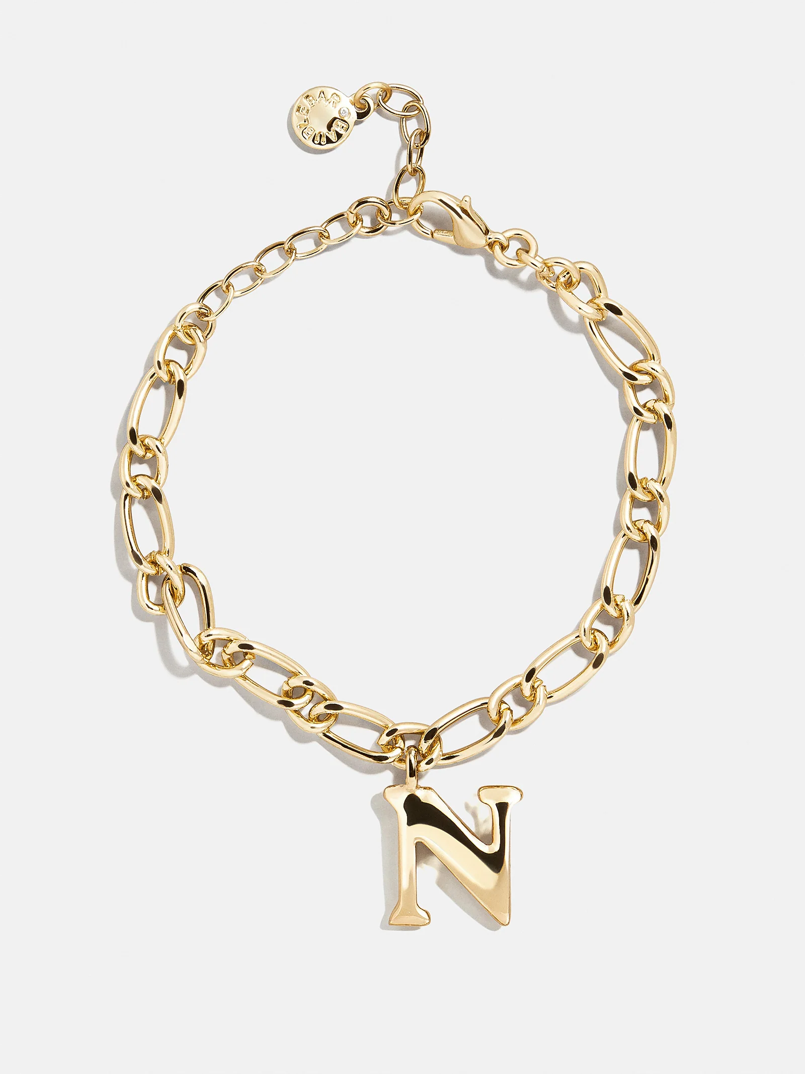 Chunky Charm Initial Bracelet - Gold