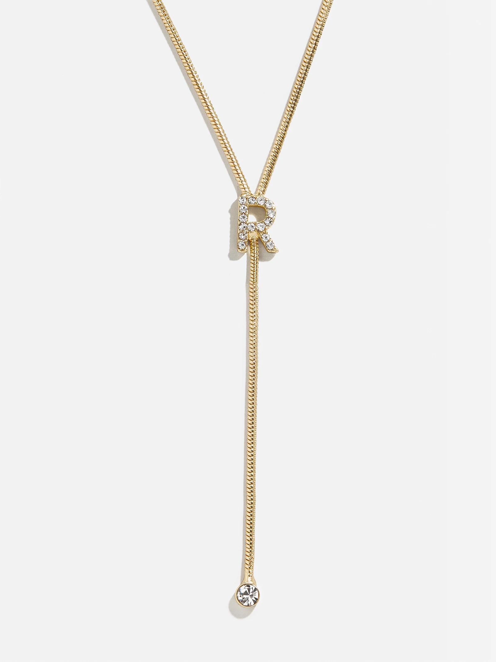 Pavé Initial Y-Chain Necklace - Gold/Pavé