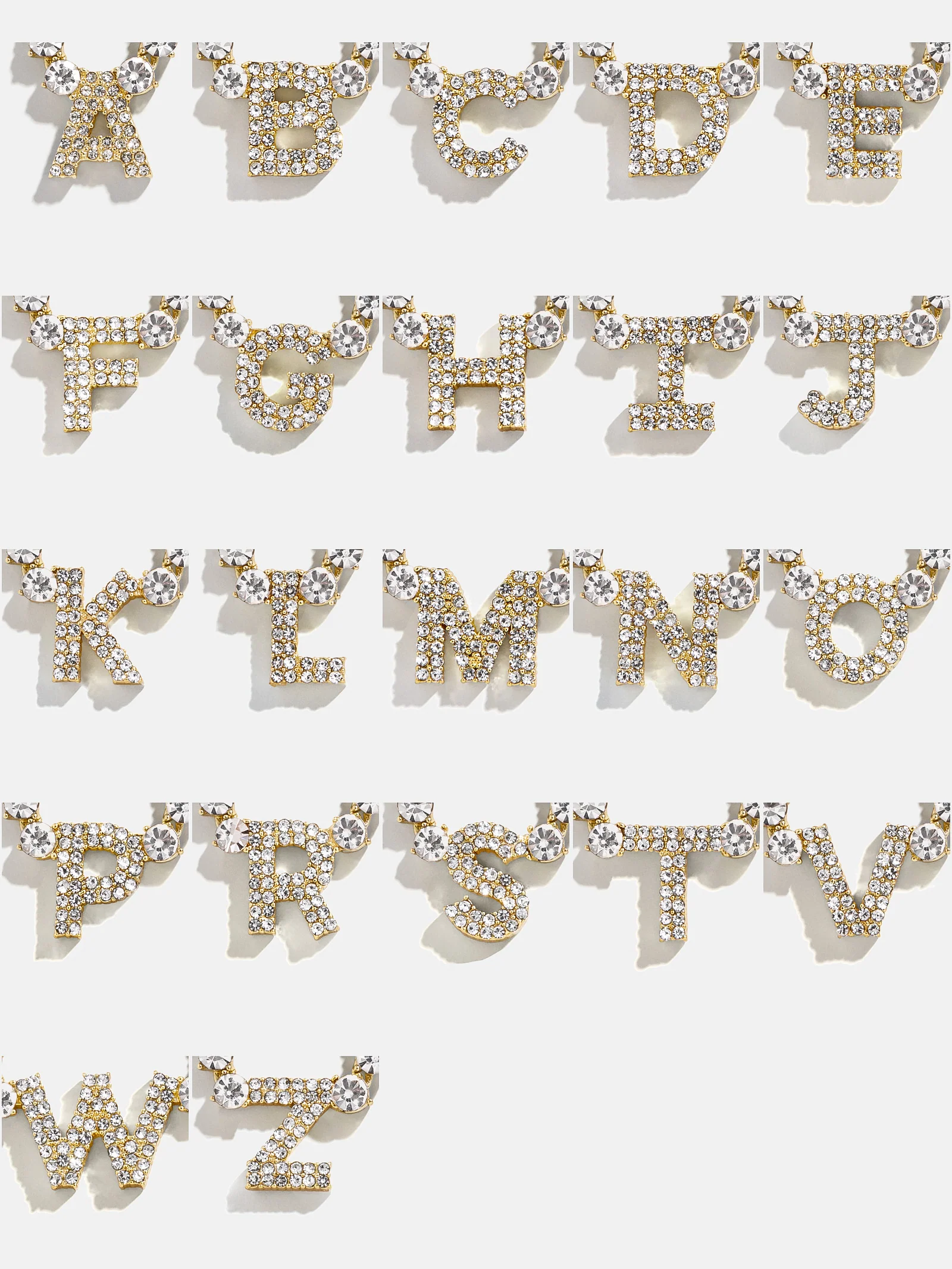 Custom Initial Tennis Necklace - Clear