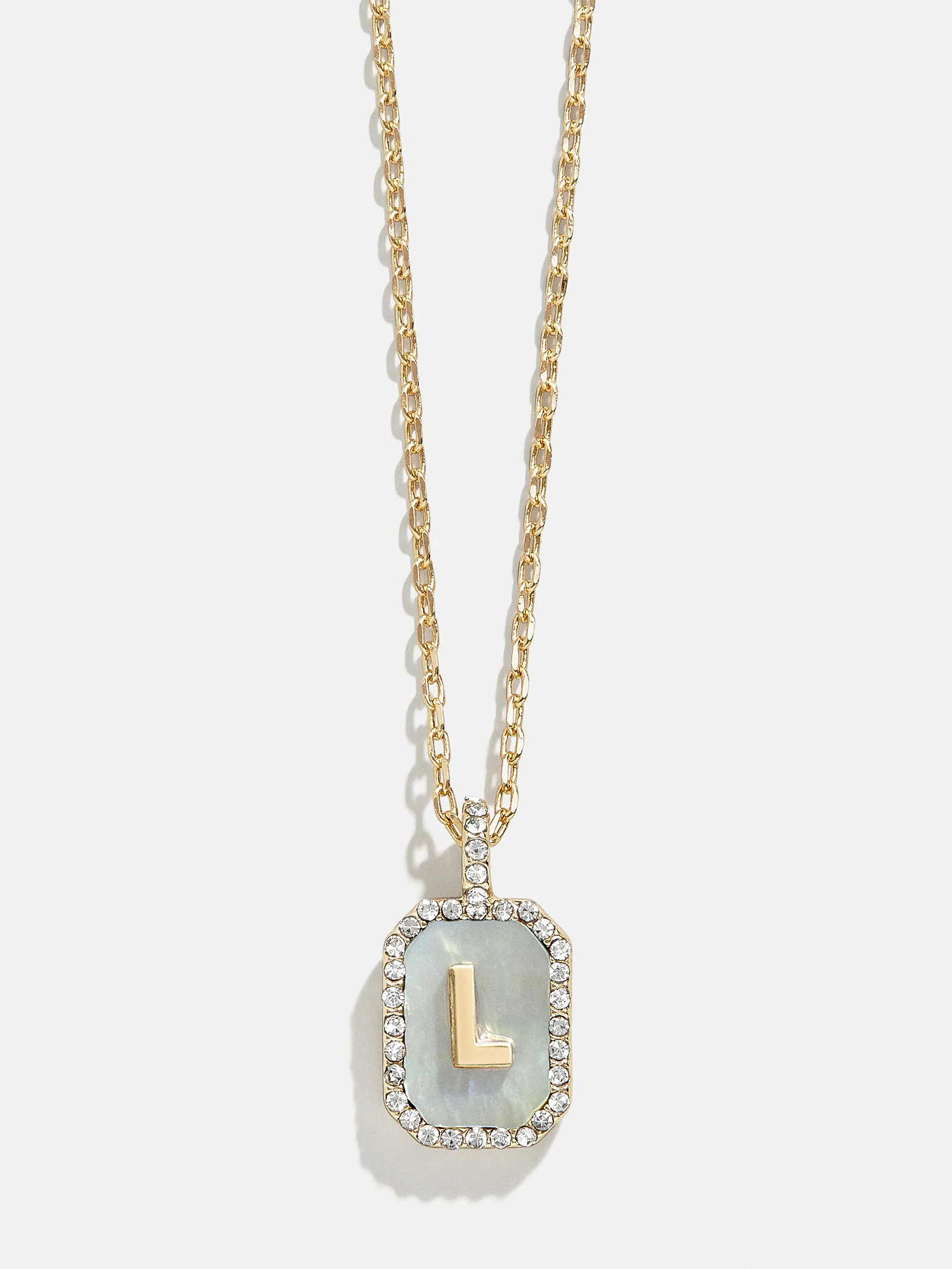 Gold & Mother Of Pearl Initial Necklace - Dark Mother Of Pearl