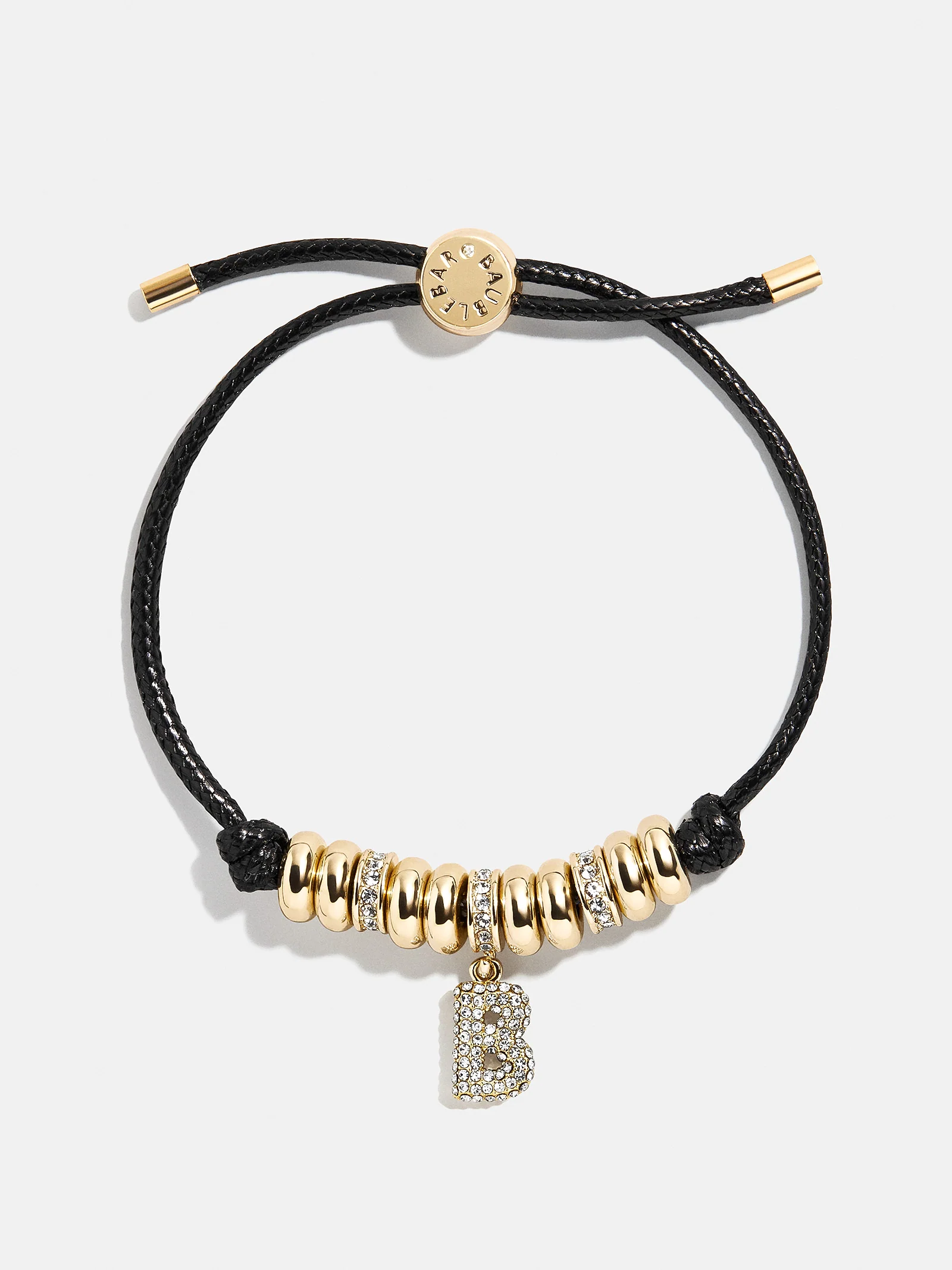 Natisha Initial Pull-Tie Bracelet - Black