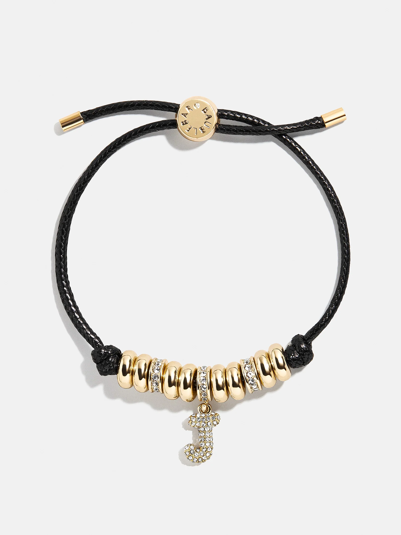 Natisha Initial Pull-Tie Bracelet - Black