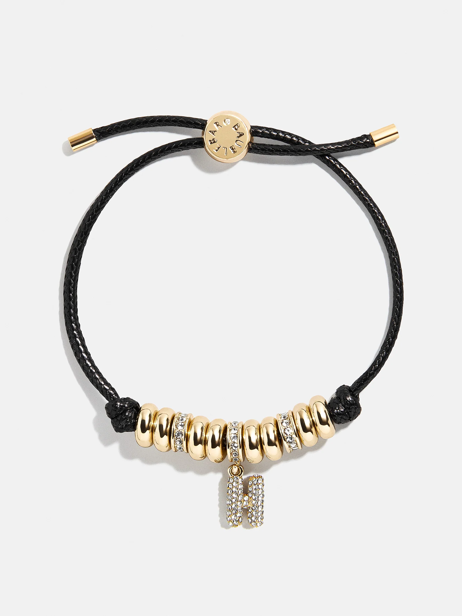 Natisha Initial Pull-Tie Bracelet - Black