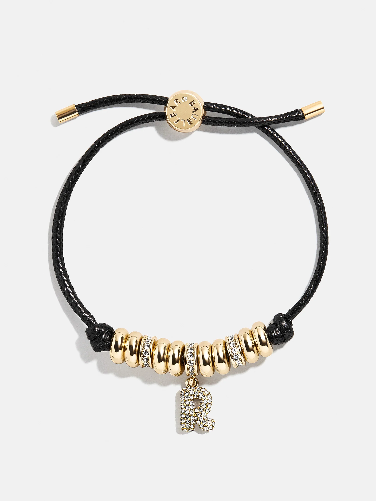Natisha Initial Pull-Tie Bracelet - Black