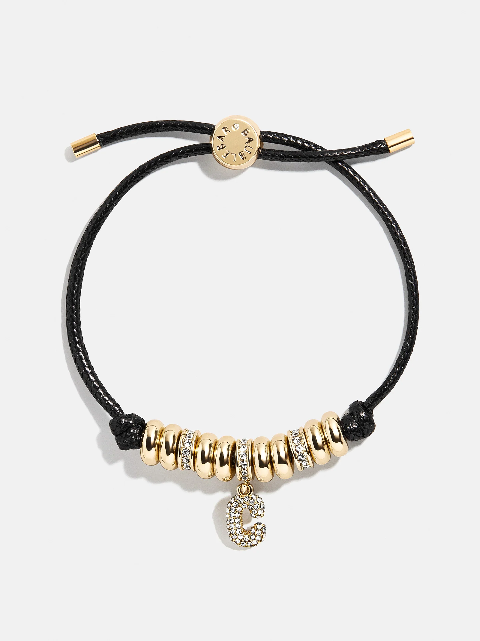 Natisha Initial Pull-Tie Bracelet - Black