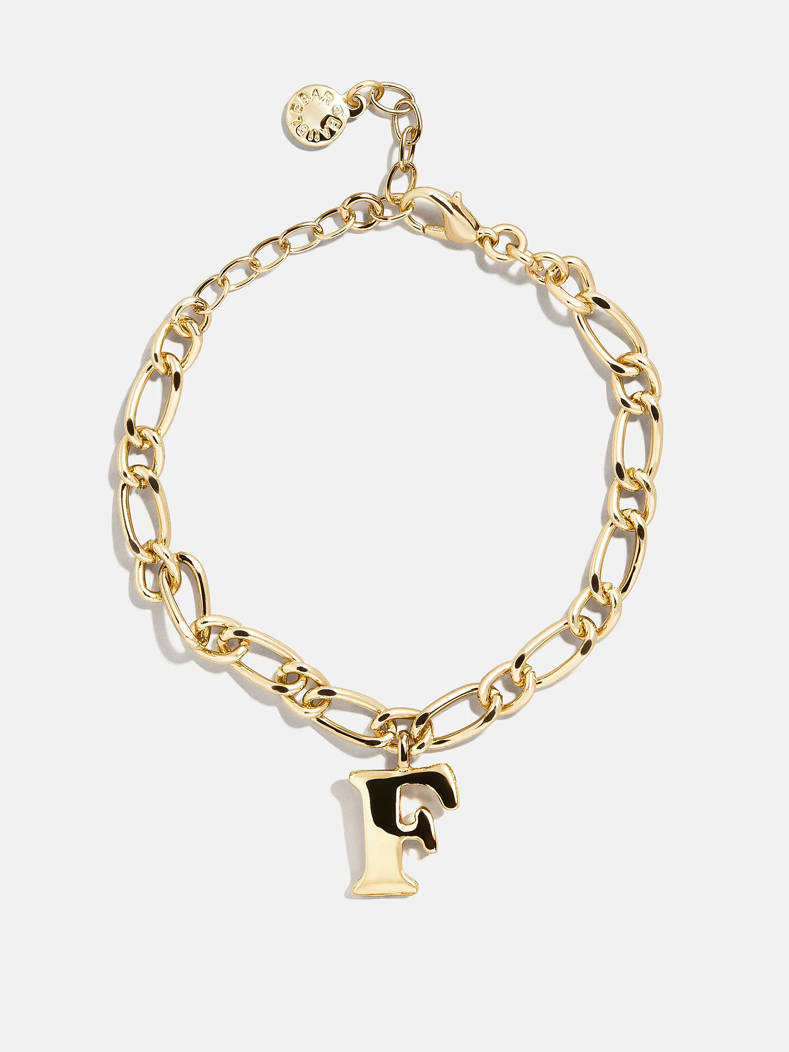 Chunky Charm Initial Bracelet - Gold