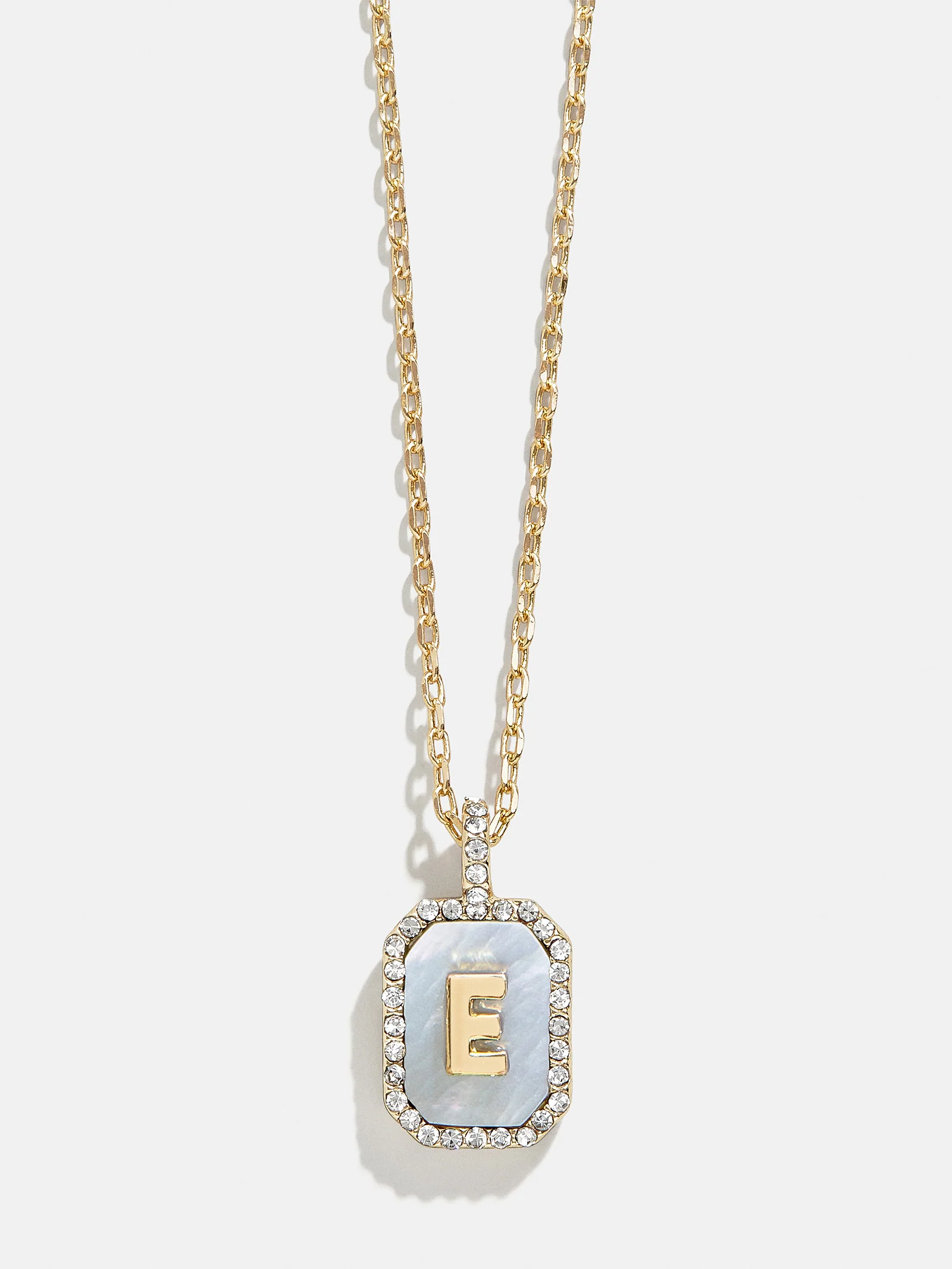 Gold & Mother Of Pearl Initial Necklace - Dark Mother Of Pearl