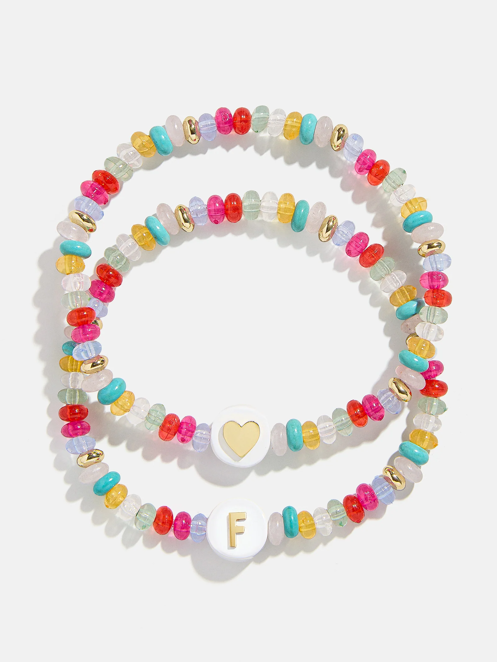 Kids' Initial & Heart Bracelet Set - Multi