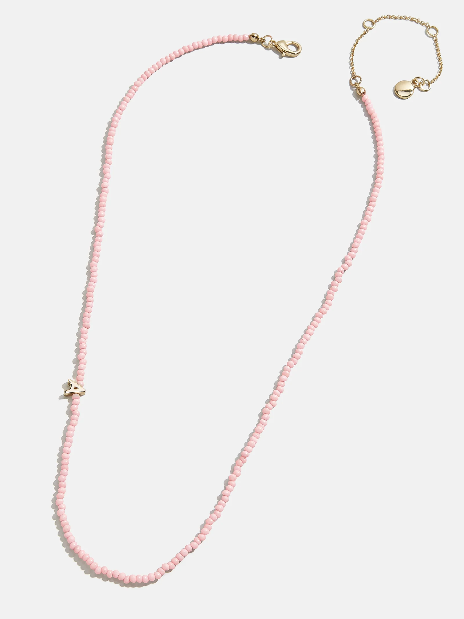 Rose Quartz Semi-Precious Initial Necklace - Rose Quartz