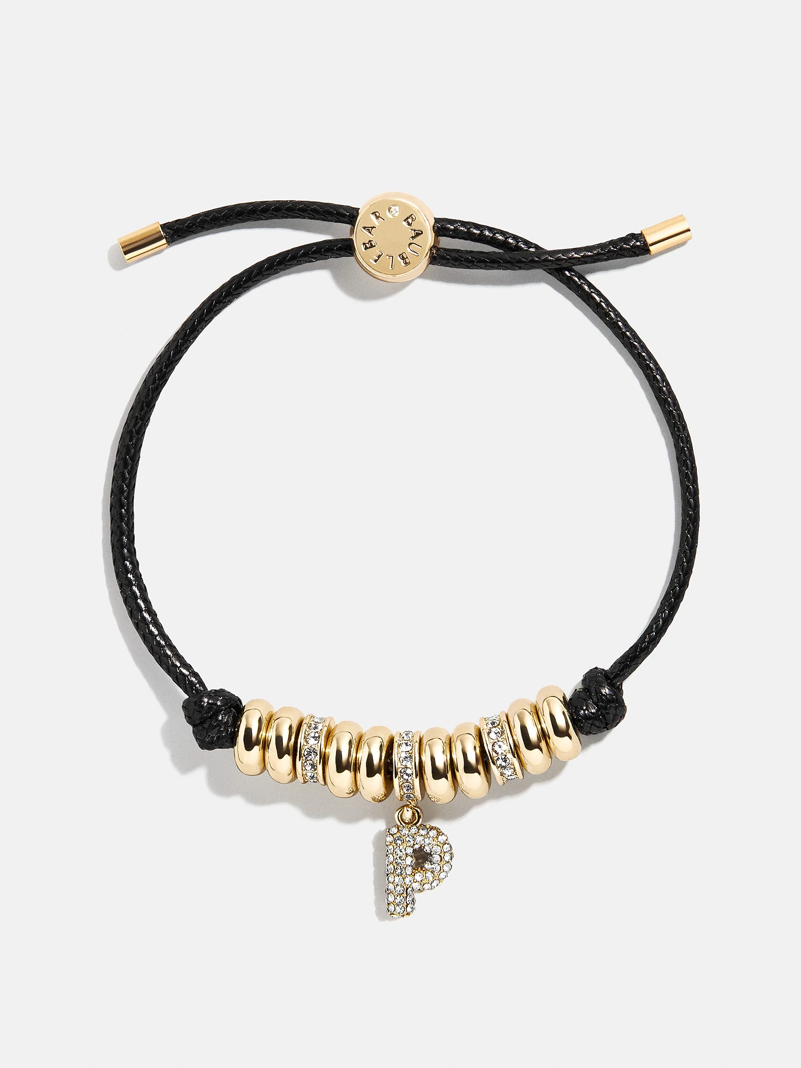 Natisha Initial Pull-Tie Bracelet - Black