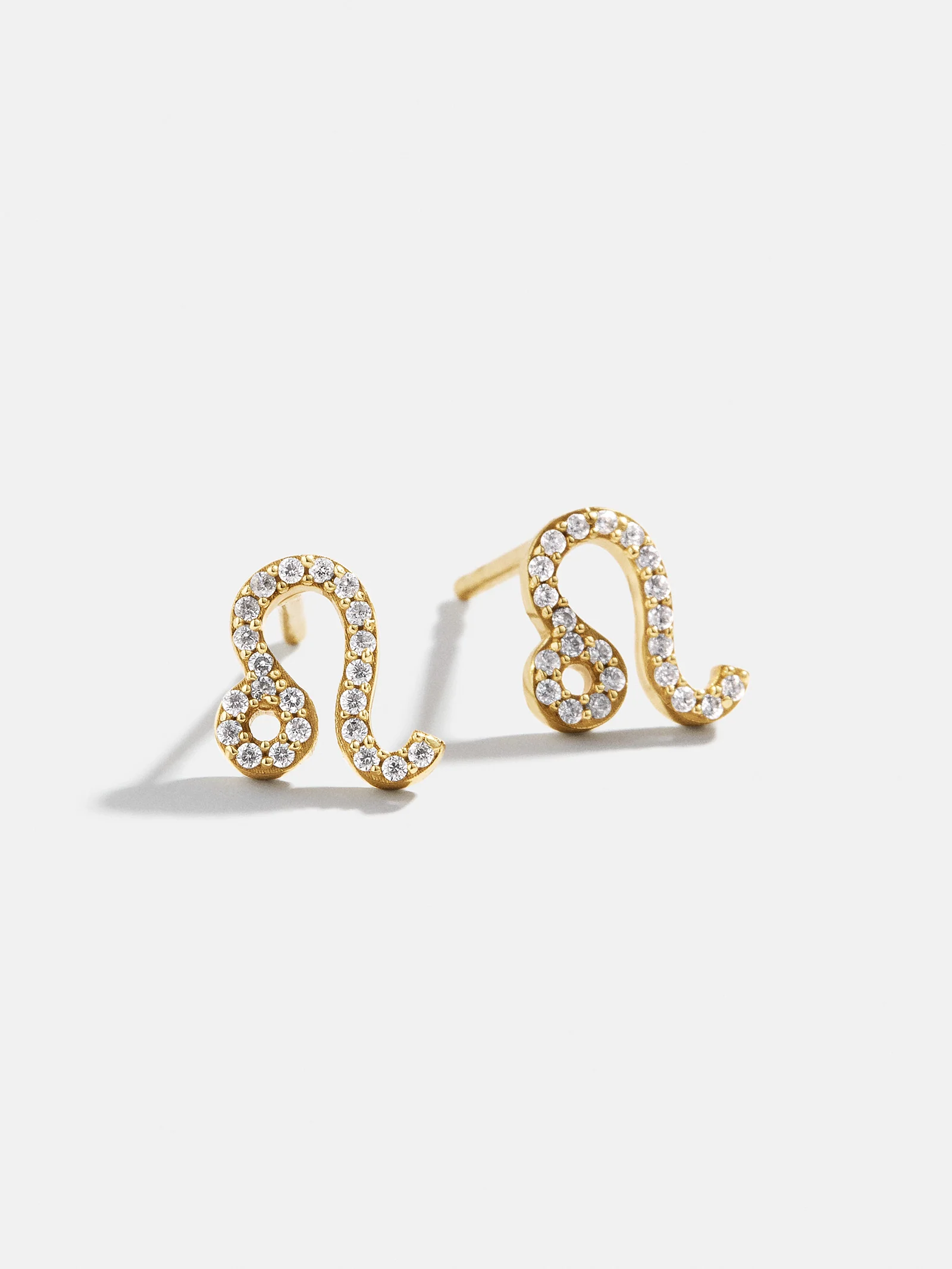 18K Gold Zodiac Earrings - 18K Gold Plated Sterling Silver. Pavé Cubic Zirconia Stones