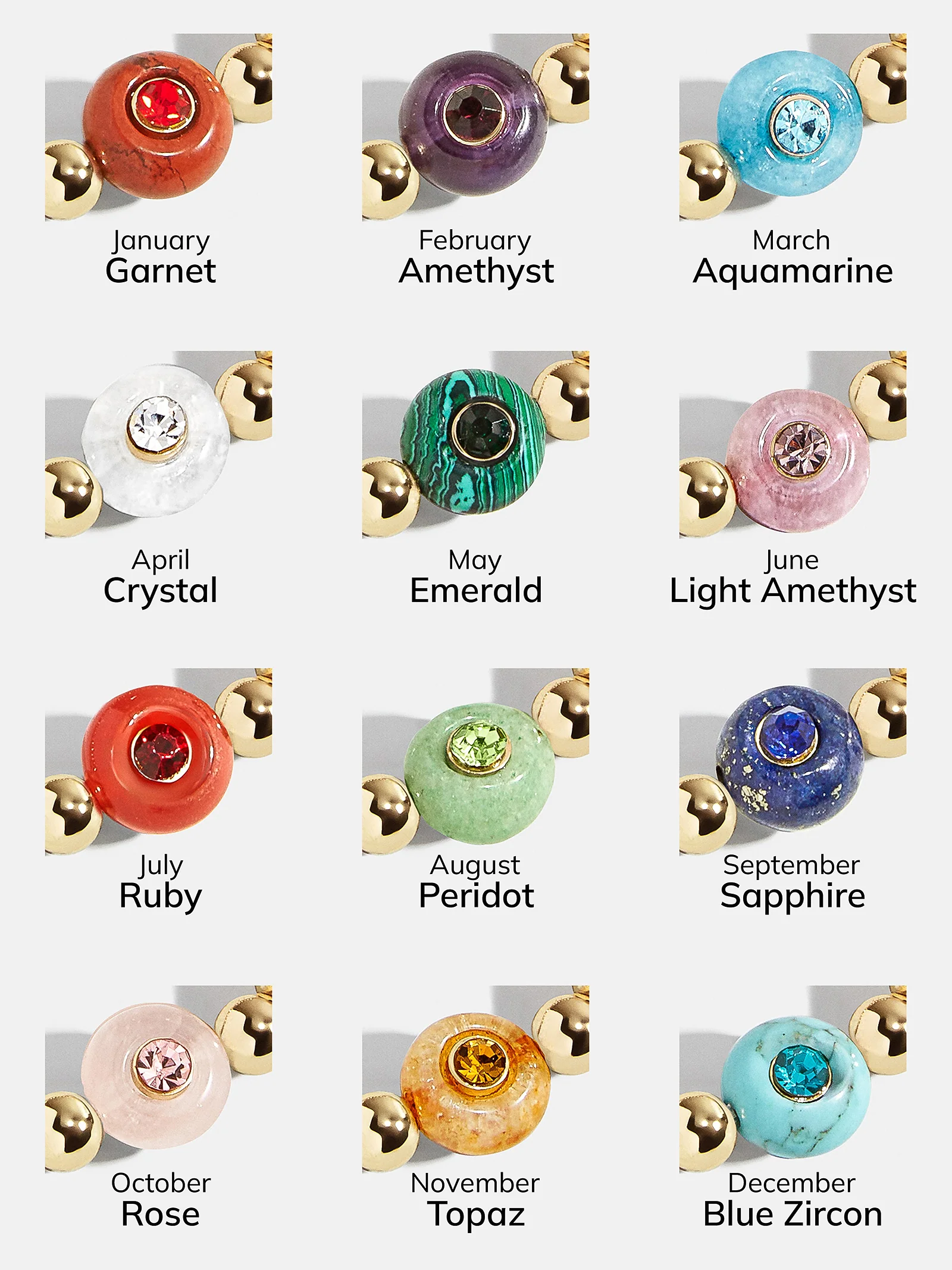 Semi-Precious Birthstone Pisa Bracelet - Crystal