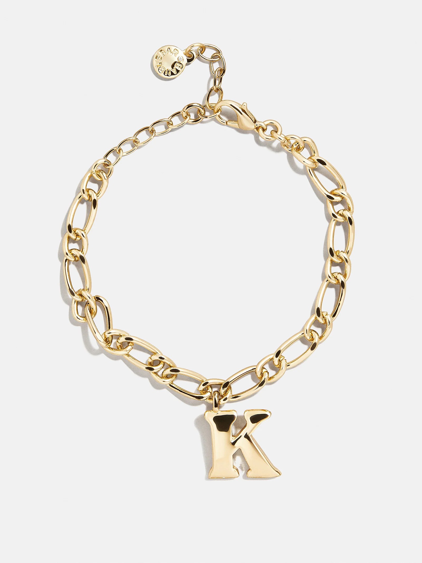 Chunky Charm Initial Bracelet - Gold