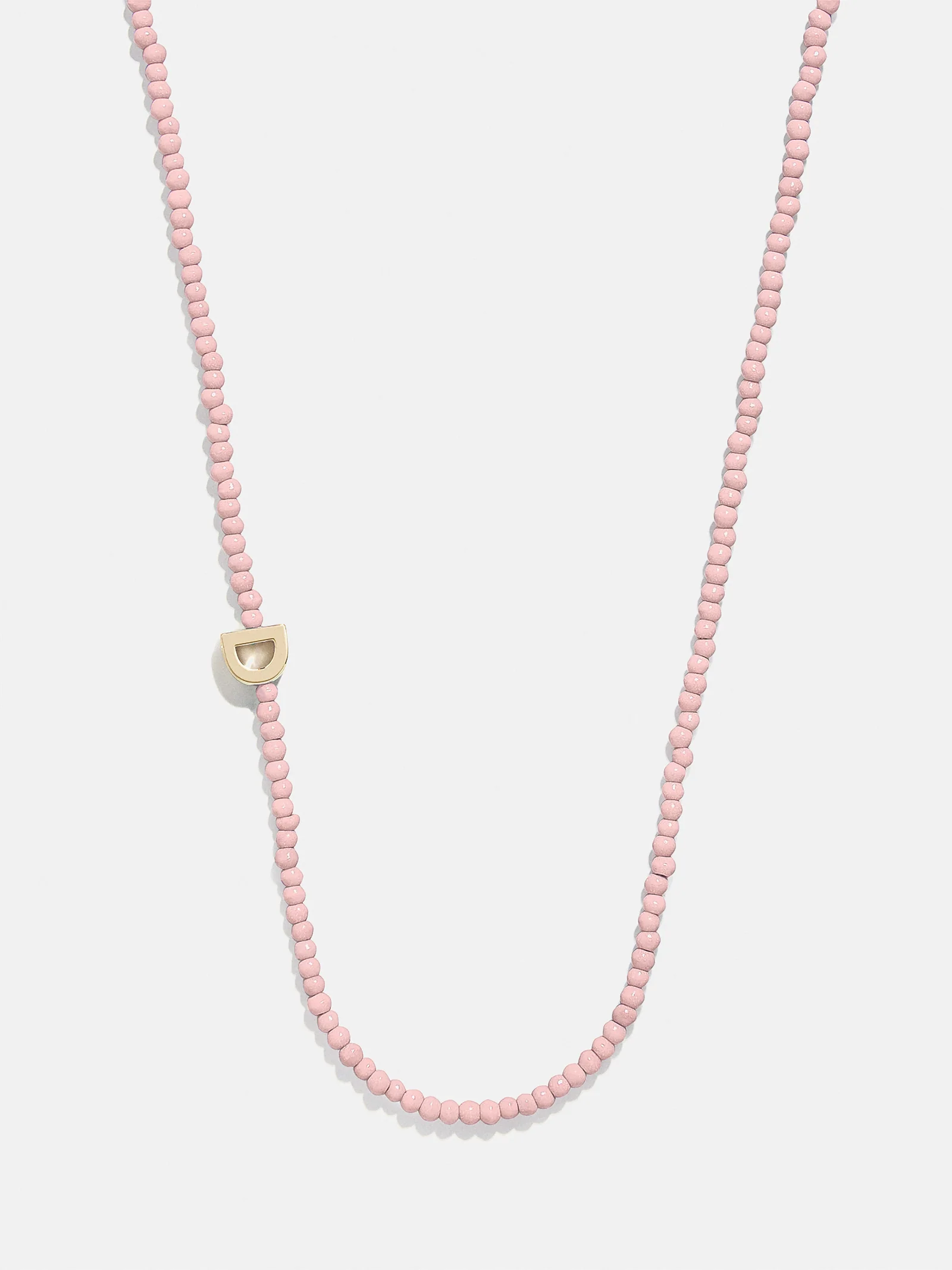 Rose Quartz Semi-Precious Initial Necklace - Rose Quartz