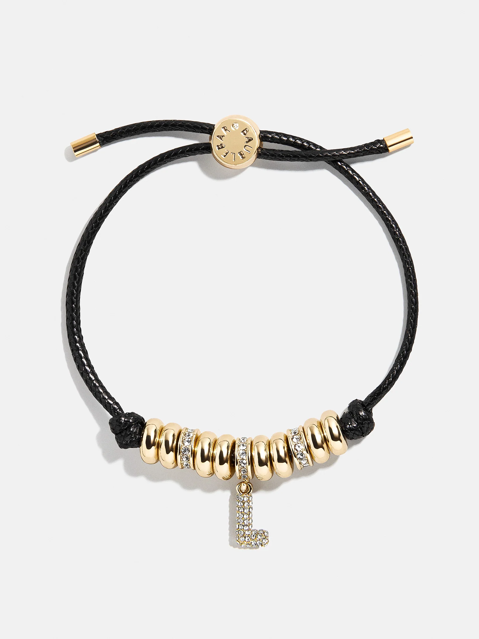 Natisha Initial Pull-Tie Bracelet - Black