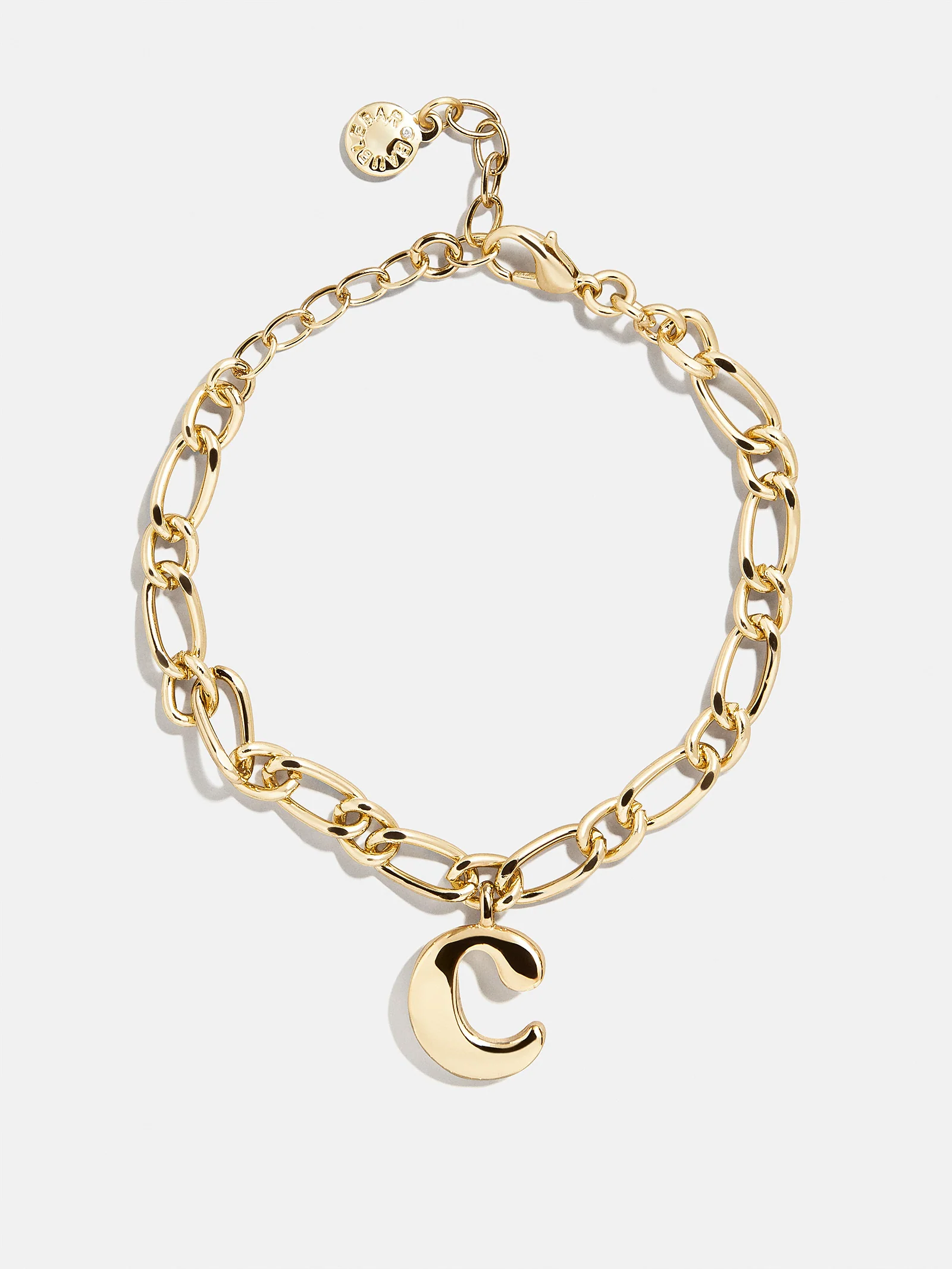 Chunky Charm Initial Bracelet - Gold