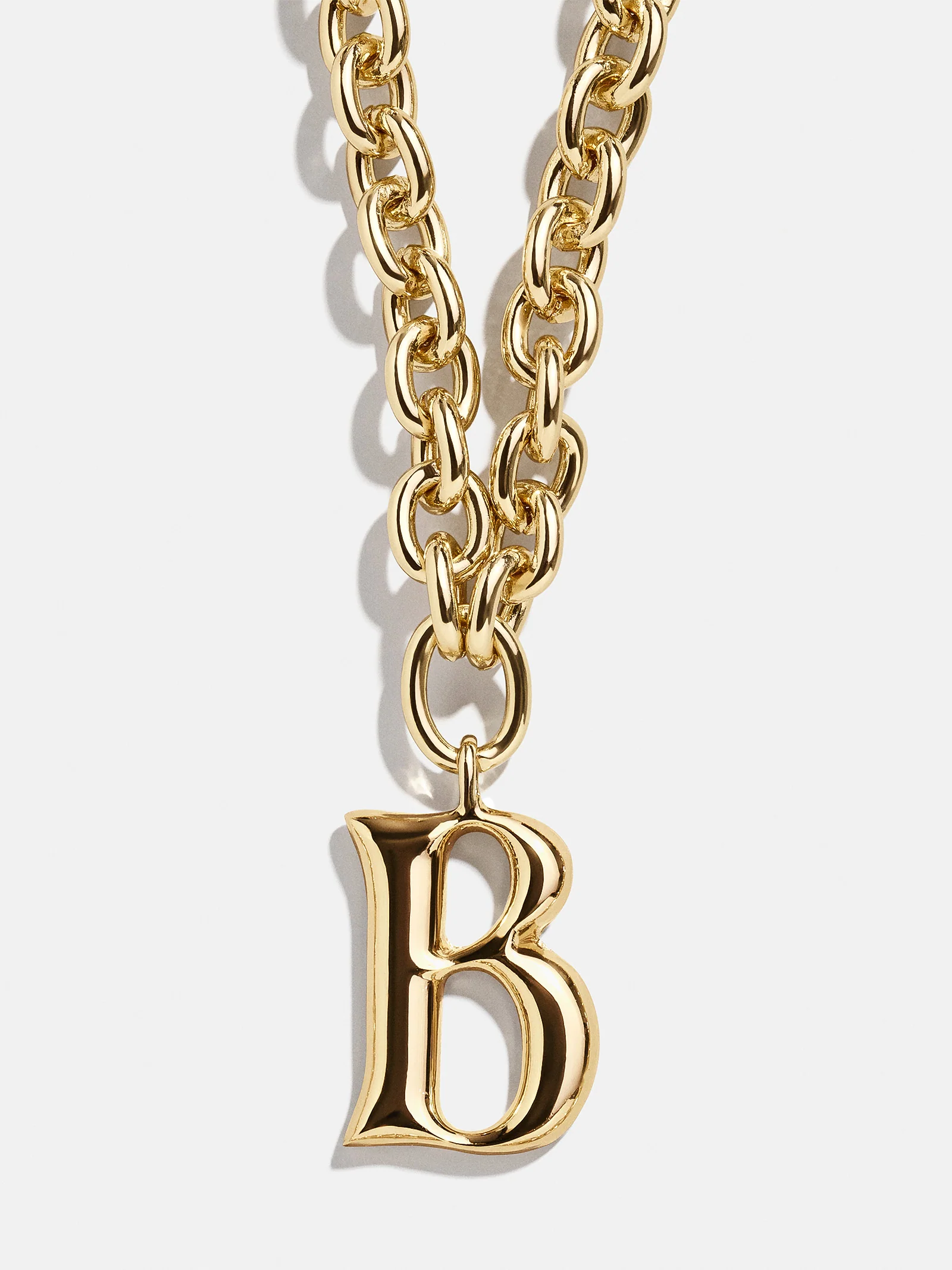 Chunky Charm Initial Necklace - Gold