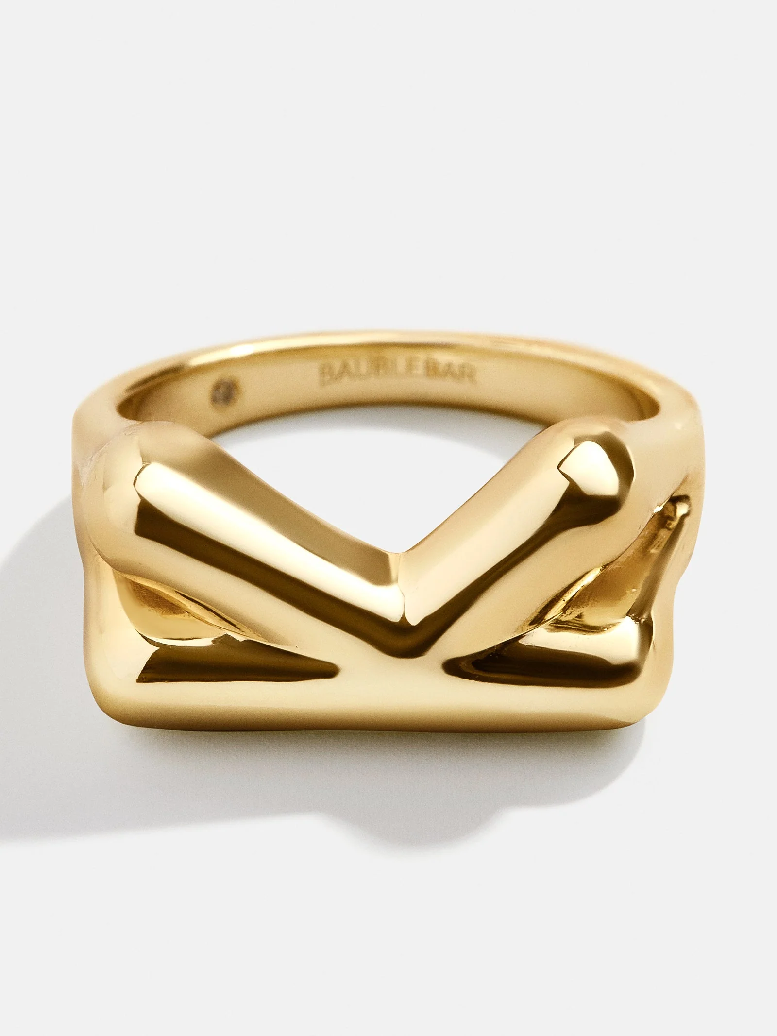 Bubble Initial Ring - Gold Plated Brass