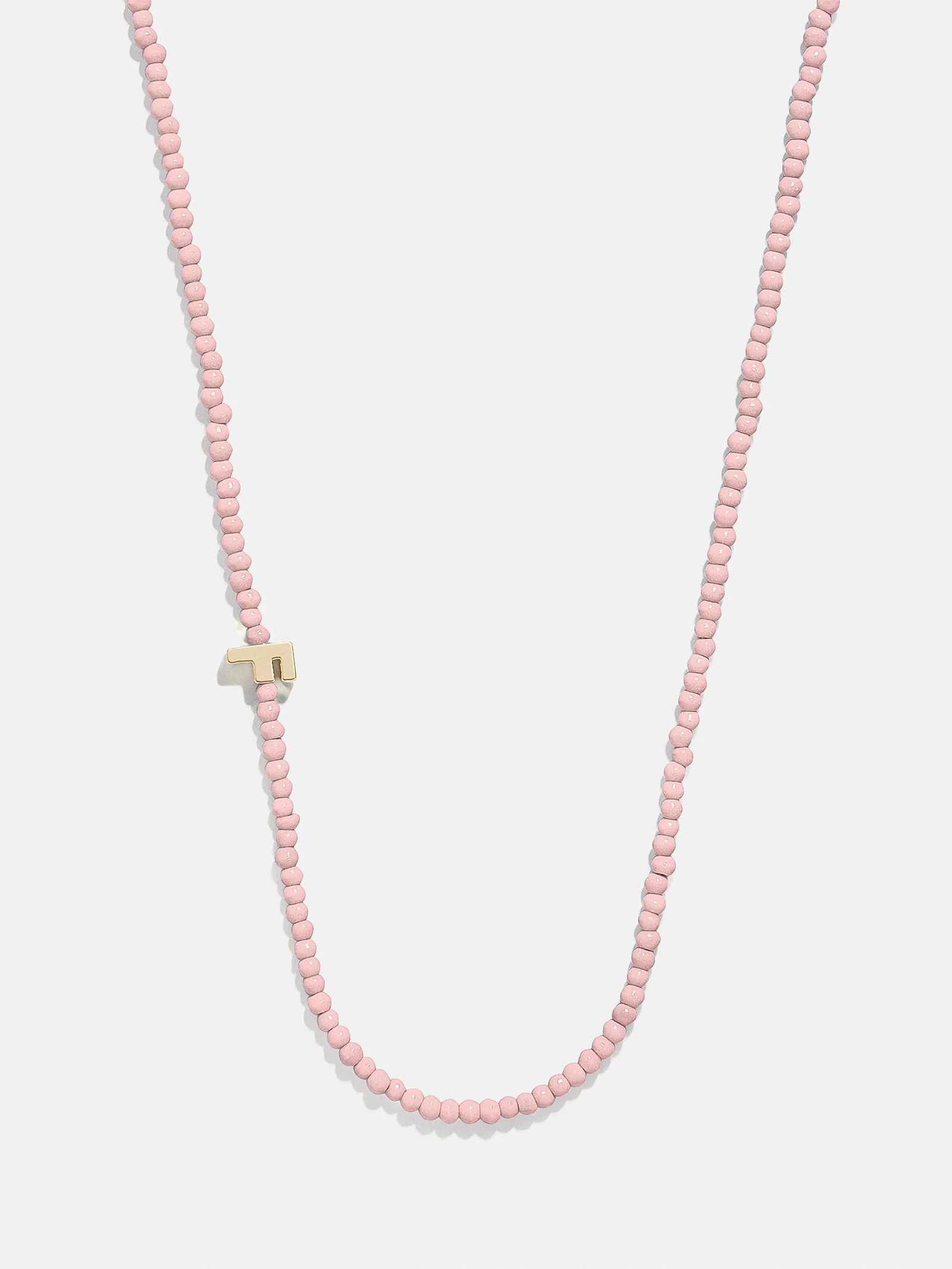 Rose Quartz Semi-Precious Initial Necklace - Rose Quartz