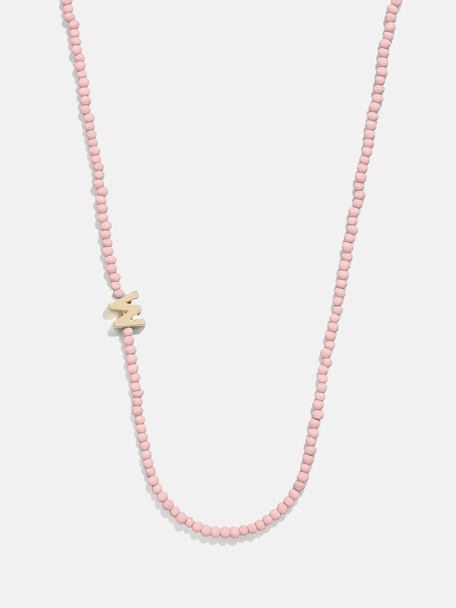 Rose Quartz Semi-Precious Initial Necklace - Rose Quartz