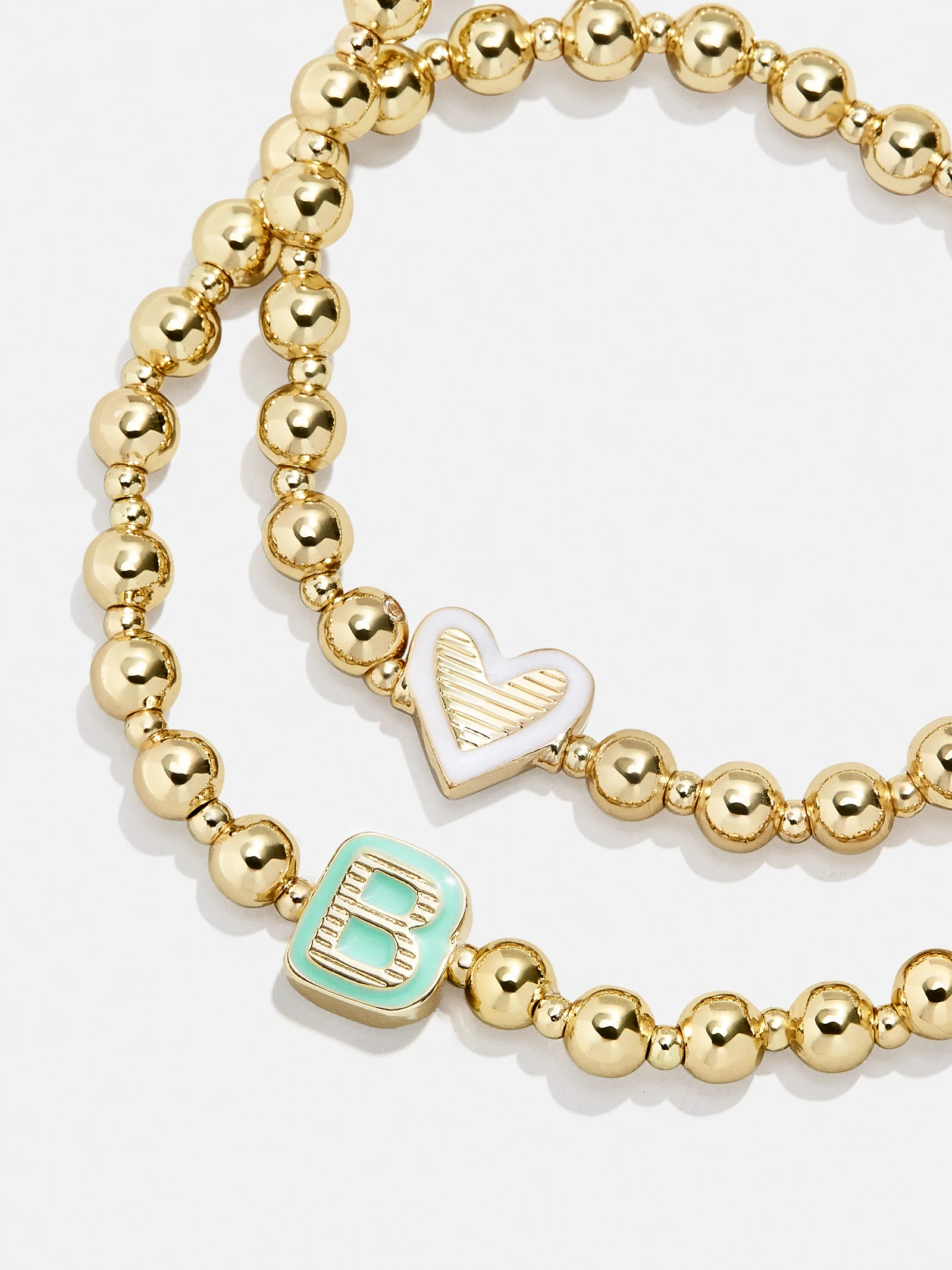 Initial & Heart Kids' Pisa Bracelet Set - Gold