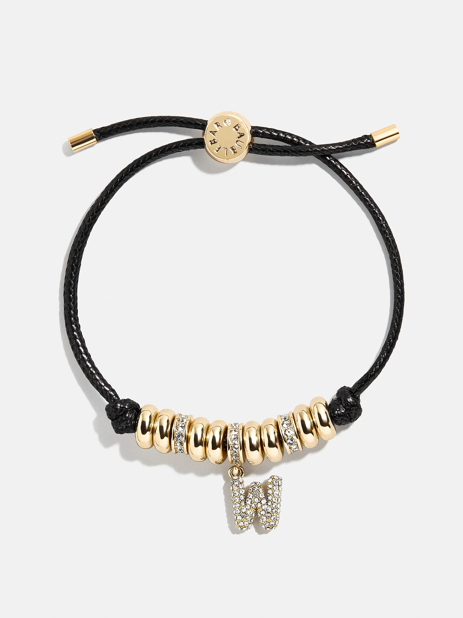 Natisha Initial Pull-Tie Bracelet - Black